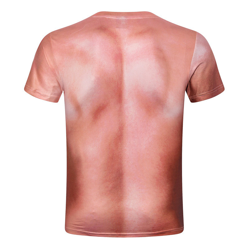 Man’s Muscle 3D Print Strong T-Shirt Summer Short Sleeve Digital Printing Top