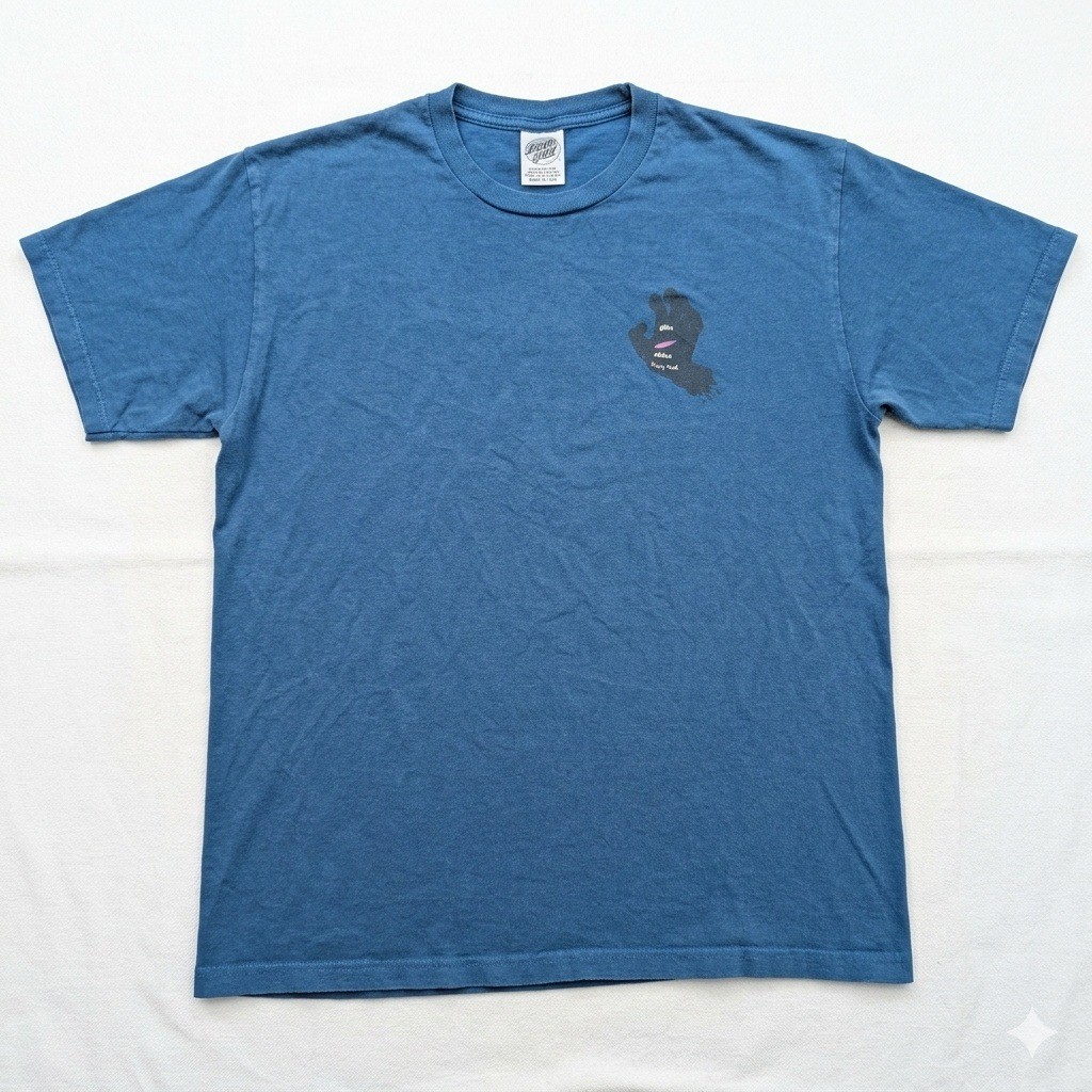 Men’s Large Santa Cruz Skateboards Screaming Hand Blue T-Shirt NHS Jim Phillips