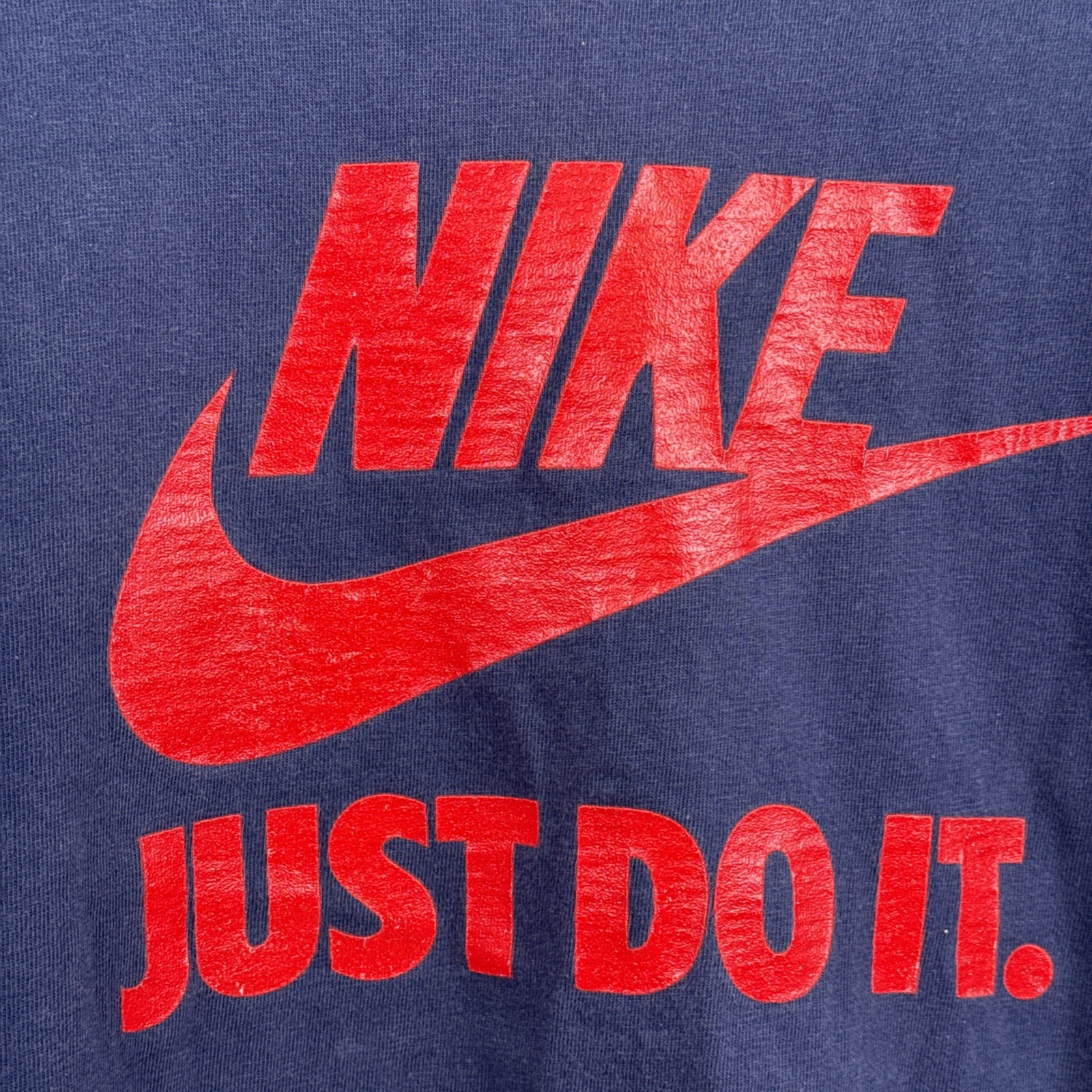 Rare VTG NIKE Just Do It Spell Out Swoosh Long Sleeve T Shirt 80s 90s Blue SZ L