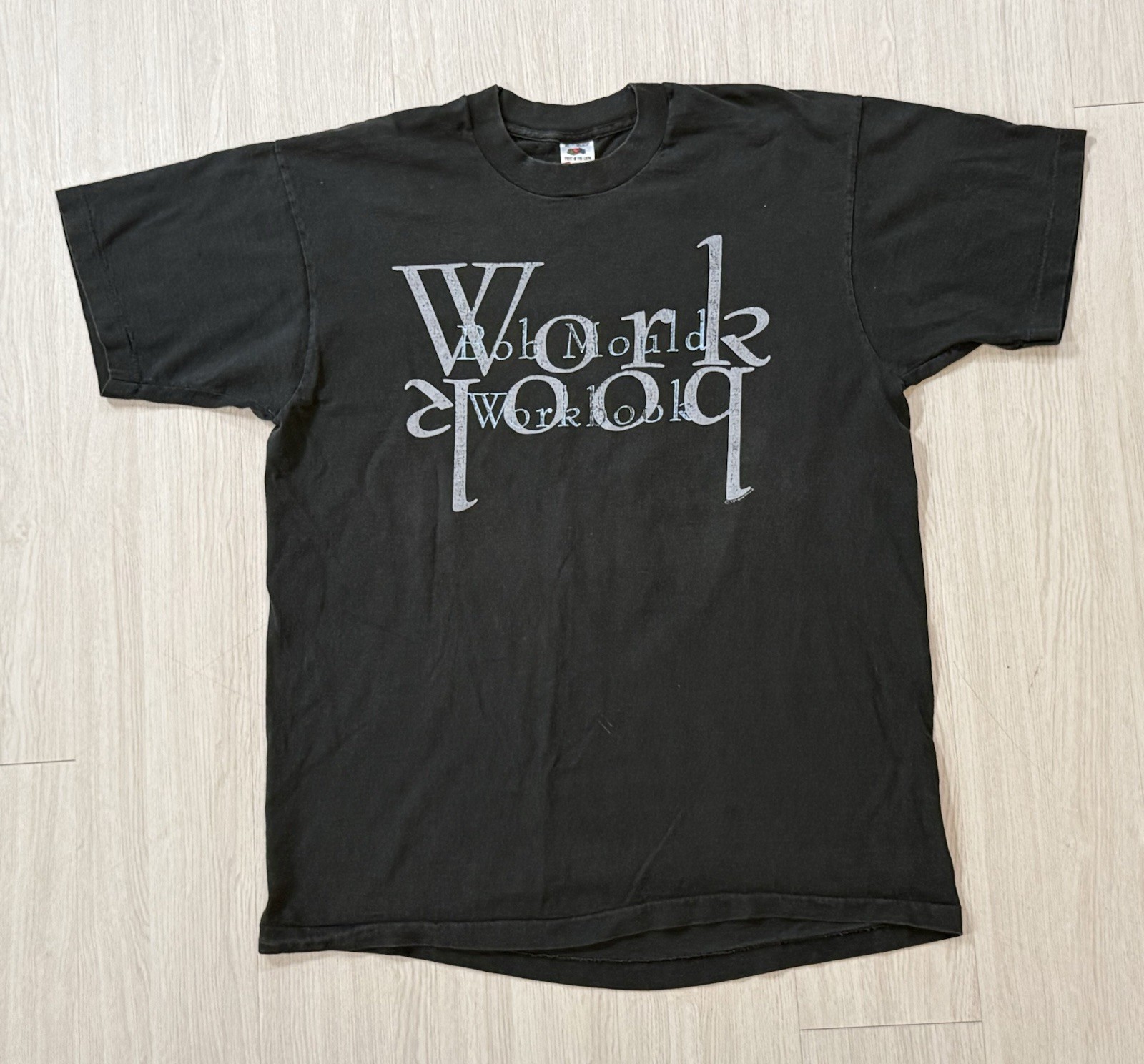 Vintage 80s Bob Mould ‘Workbook 1989 Tour’ Shirt XL Husker Du Minutemen