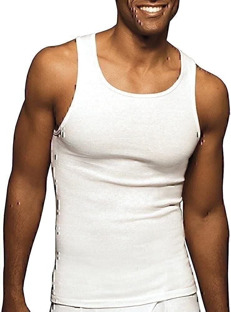 Hanes Men’s Tanks A-Shirts 6-Pack Cotton Tagless Soft Breathable Slightly Imperf