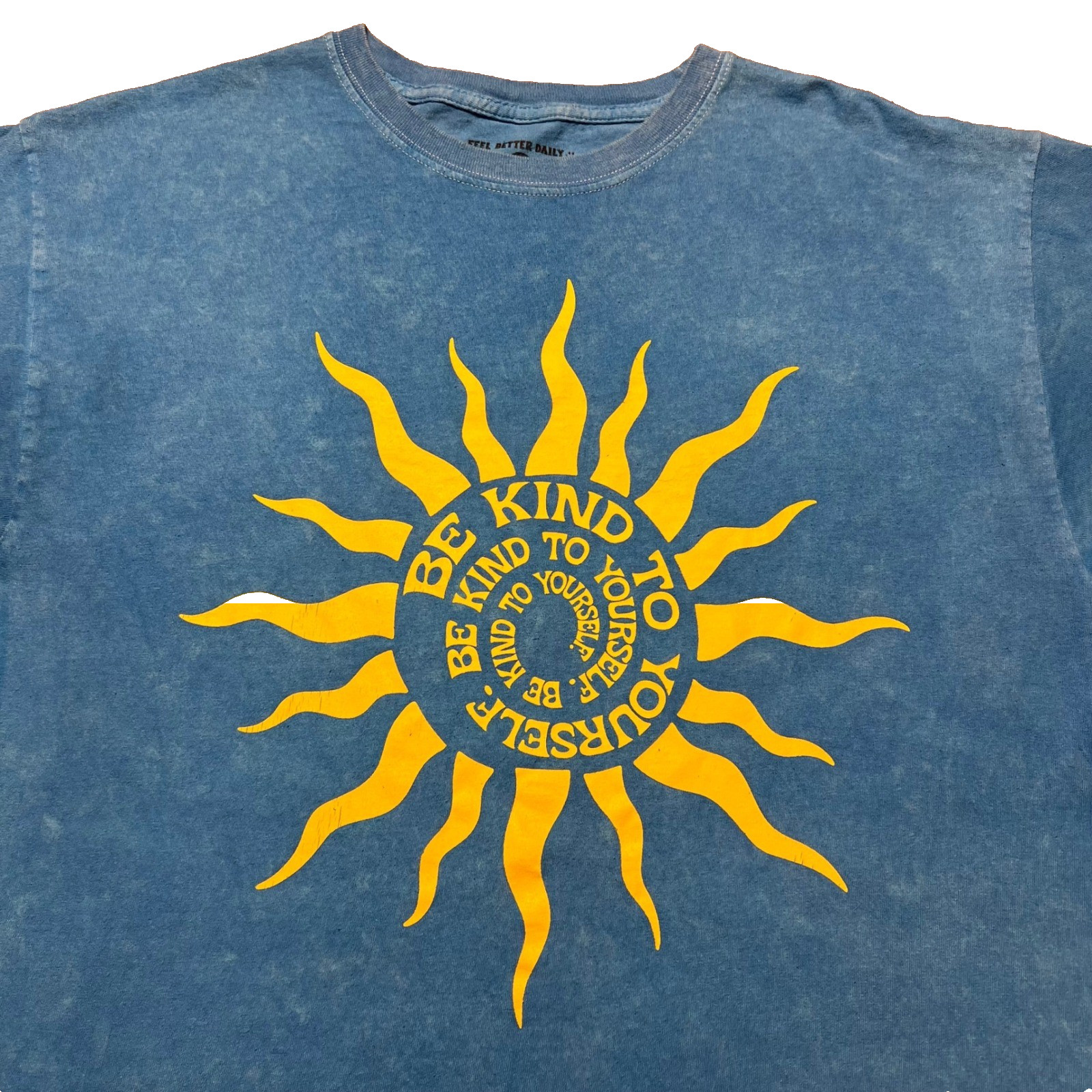 Feel Better Daily Mens Blue Mineral Wash Be Kind To Yourself Sun Graphic Large
