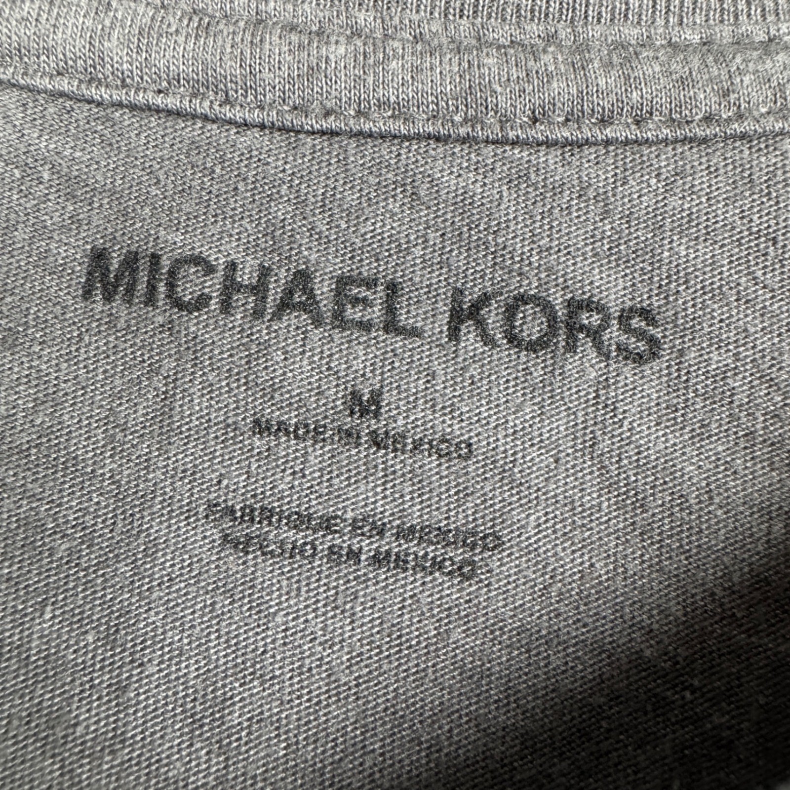 Michael Kors Mens T-Shirt Gray All Over Outline Logo Graphic Crew Neck Medium