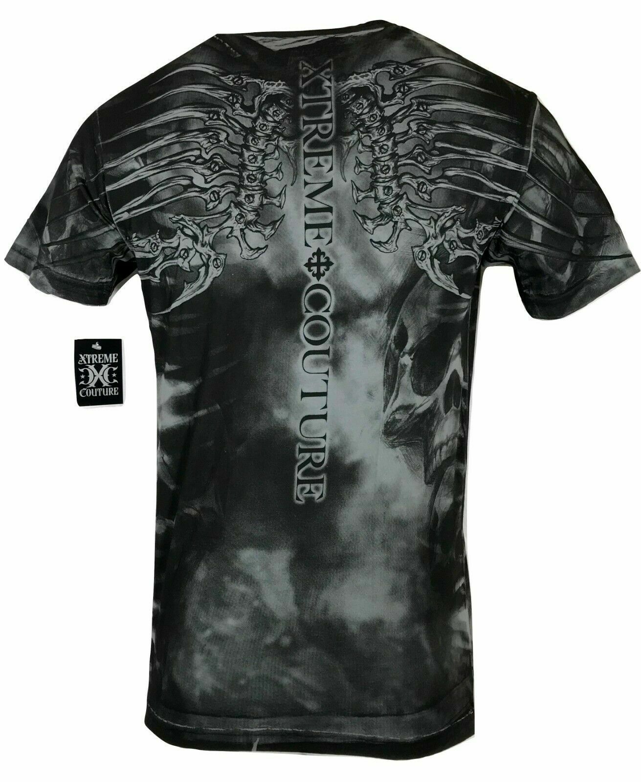 Xtreme Couture Affliction Men’s T-Shirt IRONE BONE Black Tattoo Biker S-5XL
