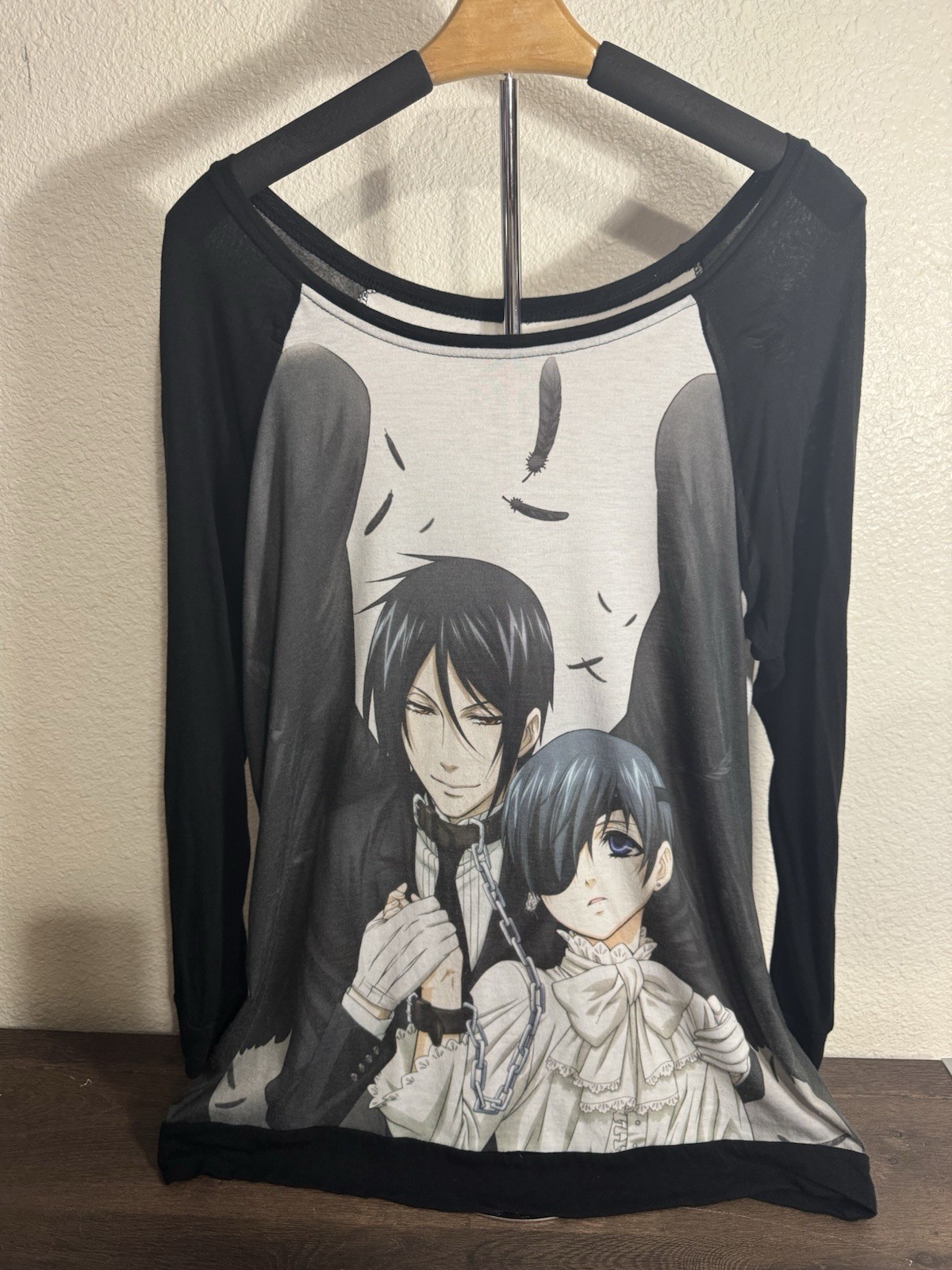 Black Butler Kuroshitsuji Long Sleeve Shirt Size Extra Large Used Hot Topic
