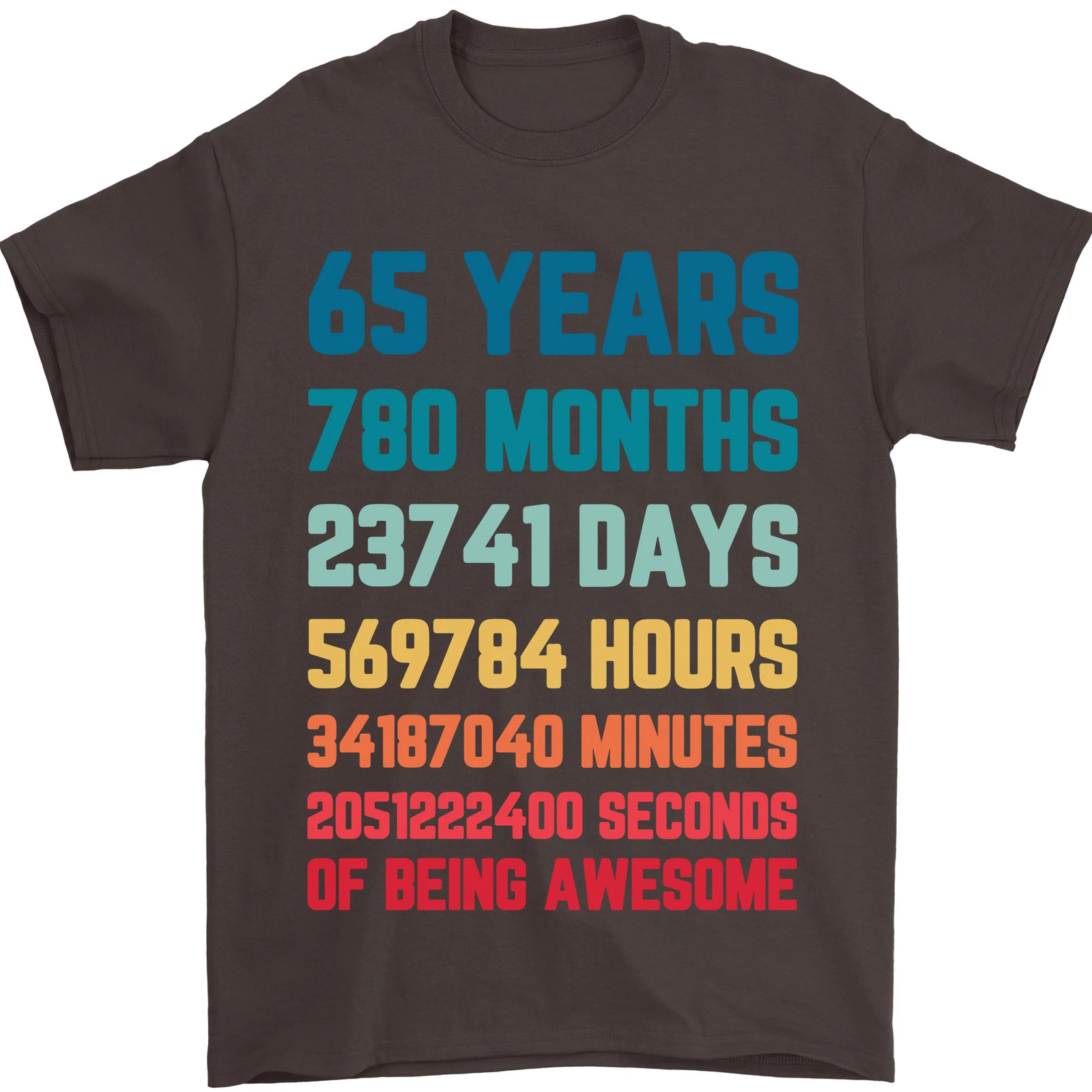 65th Birthday 65 Year Old Mens T-Shirt 100% Cotton