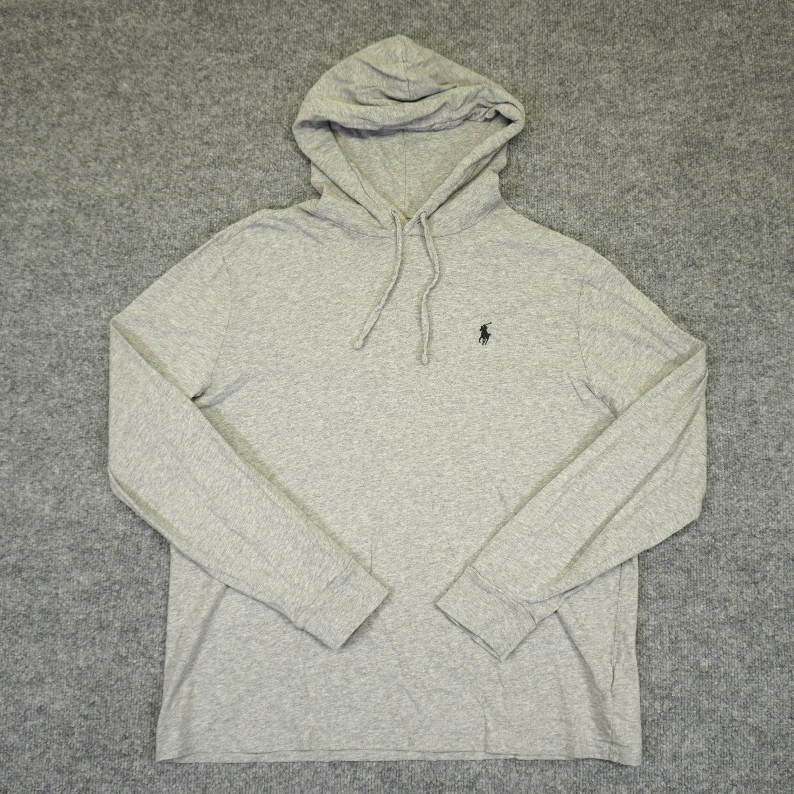 Polo Ralph Lauren Hoodie Mens Large Gray Lightweight T-Shirt Pony Preppy Shirt