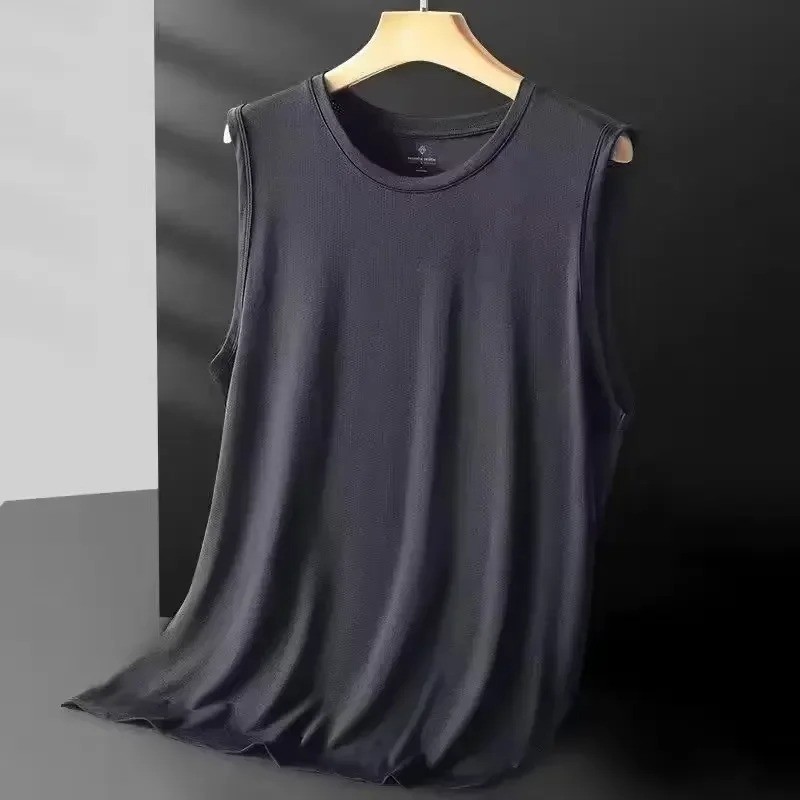 Men Ice Silk Mesh Vest Sleeveless Tank Top Lightweight Sports Summer T Shirt