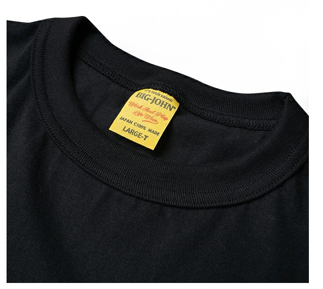 BIG JOHN 2 PACK T-SHIRT Short sleeves　black Made in Japan