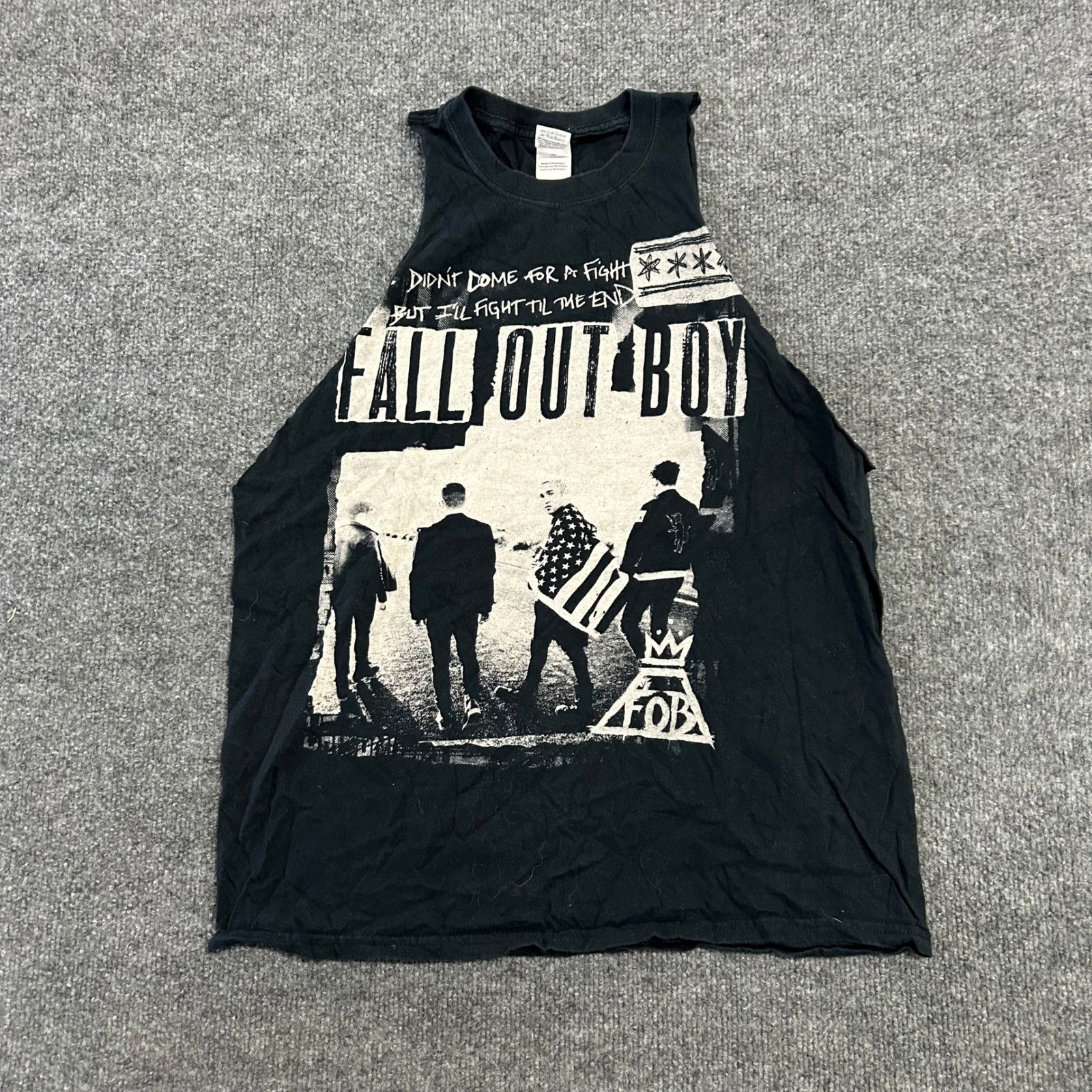 Fall Out Boy Tank Top Mens Size M Black Boys of Zummer Tour 2015 Graphic Muscle