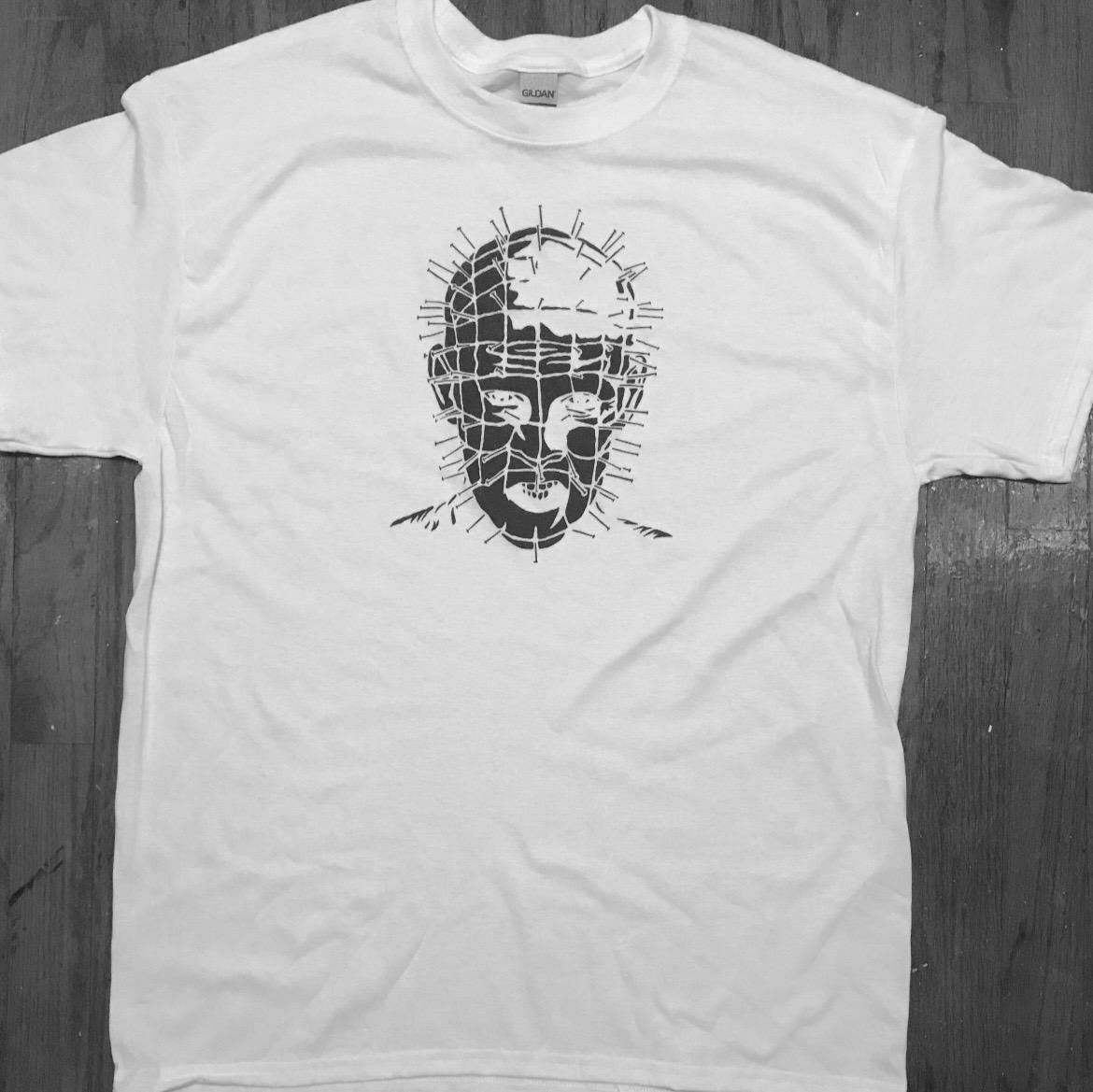 Pinhead Hellraiser goth retro horror punk white Size XL unisex T-shirt