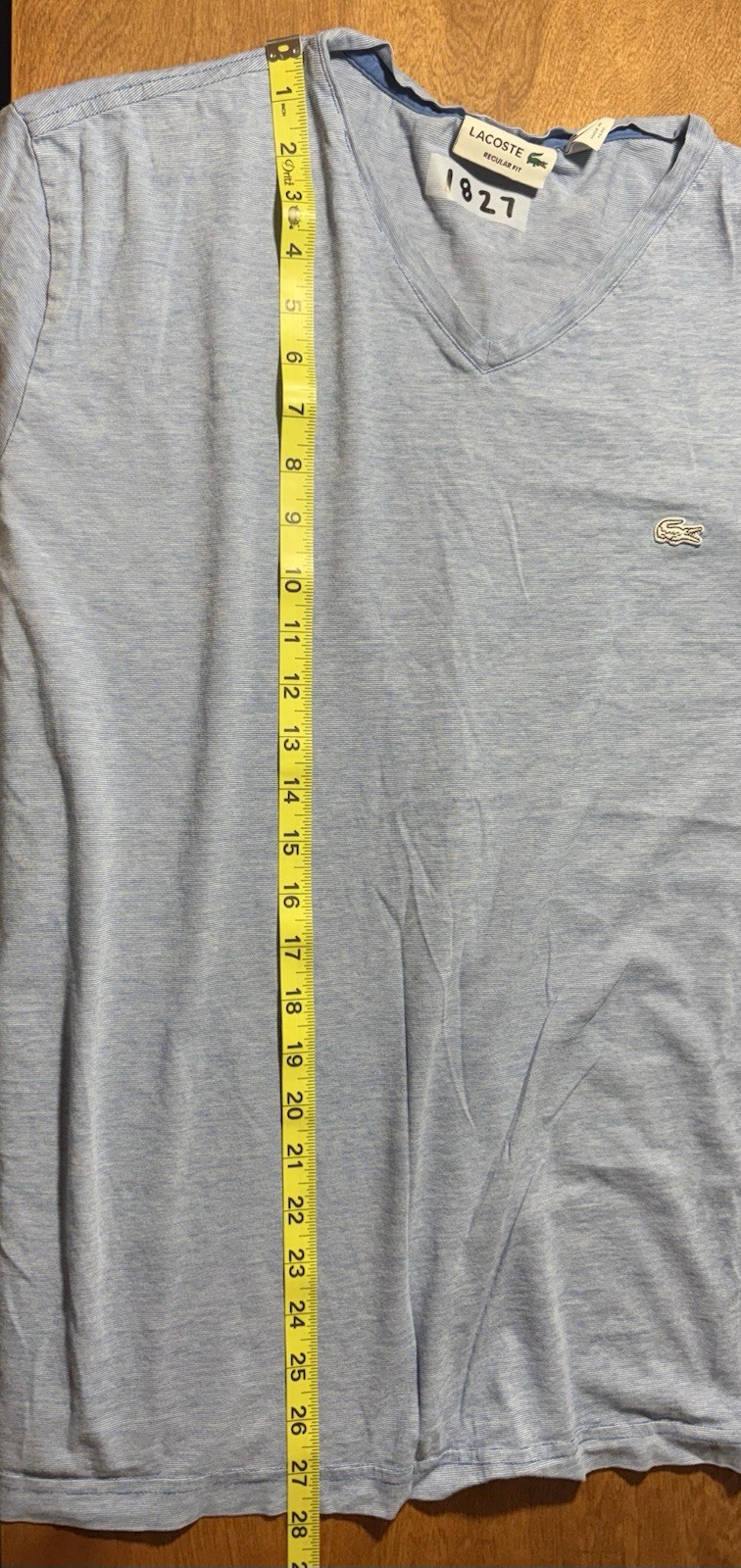 Lacoste Men’s Size 3XL (8) Blue w/ White Alligator Logo S/S V-Neck T-Shirt Tee