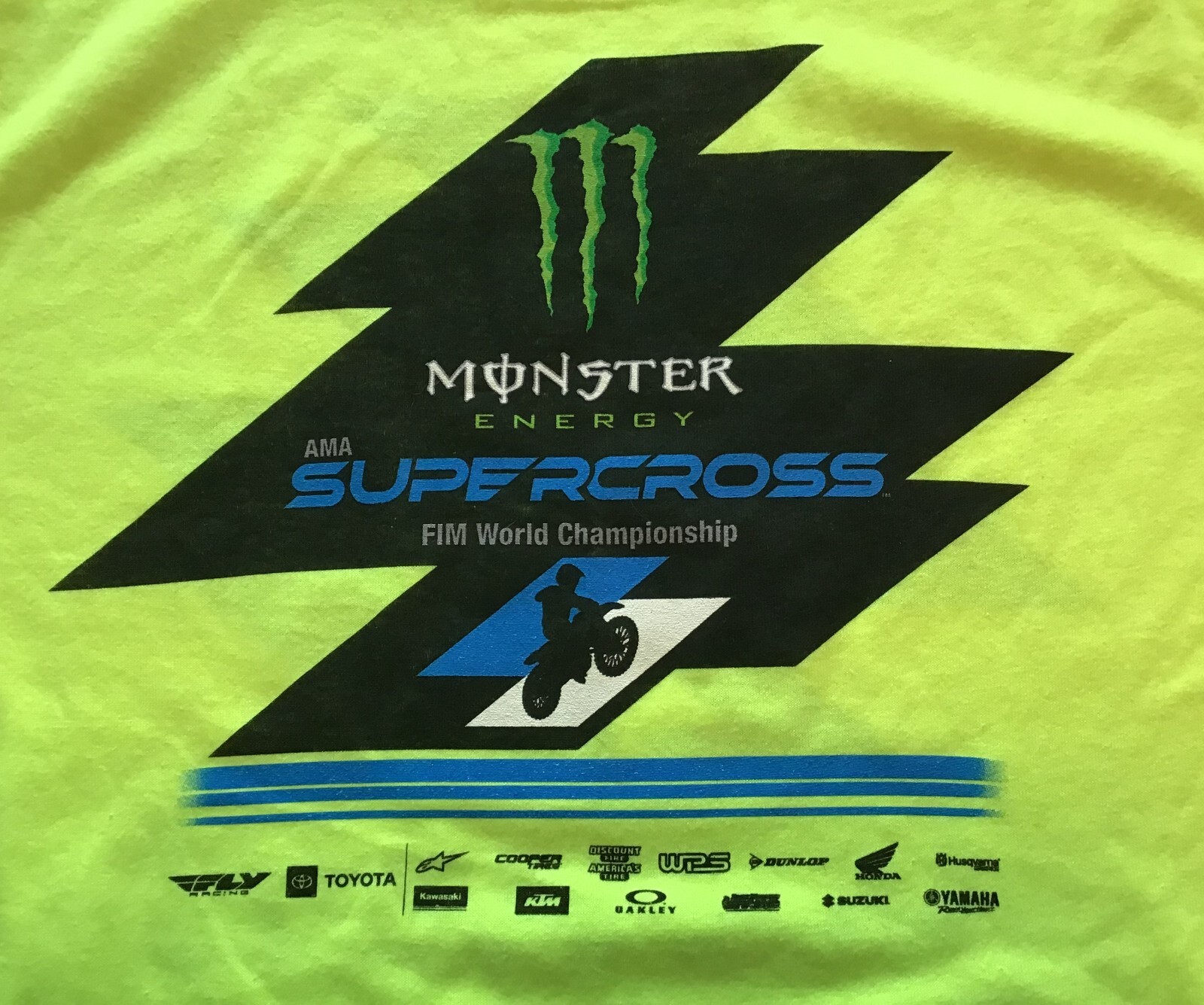 Monster Energy AMA Supercross FIM World Championship T-Shirt, Green, Size Large
