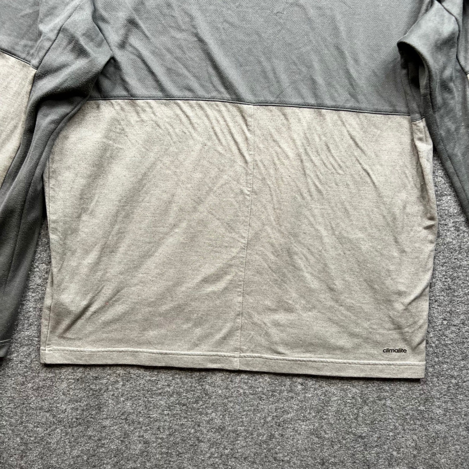Adidas Shirt Mens Large Gray Climalite Two Tone Long Sleeve Athletic Tee L