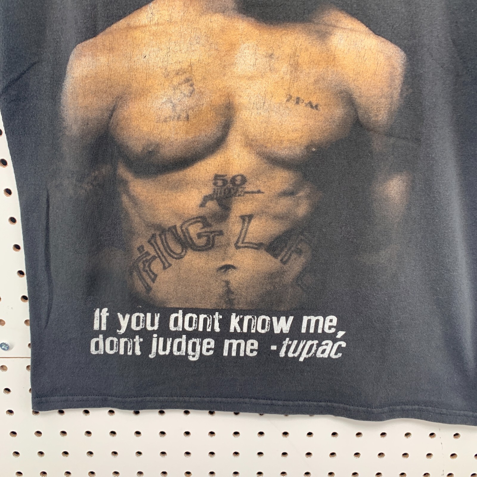 Tupac 2PAC Shirt Black If You Dont Know Me Dont Judge Me Fit Women M 17.5×25