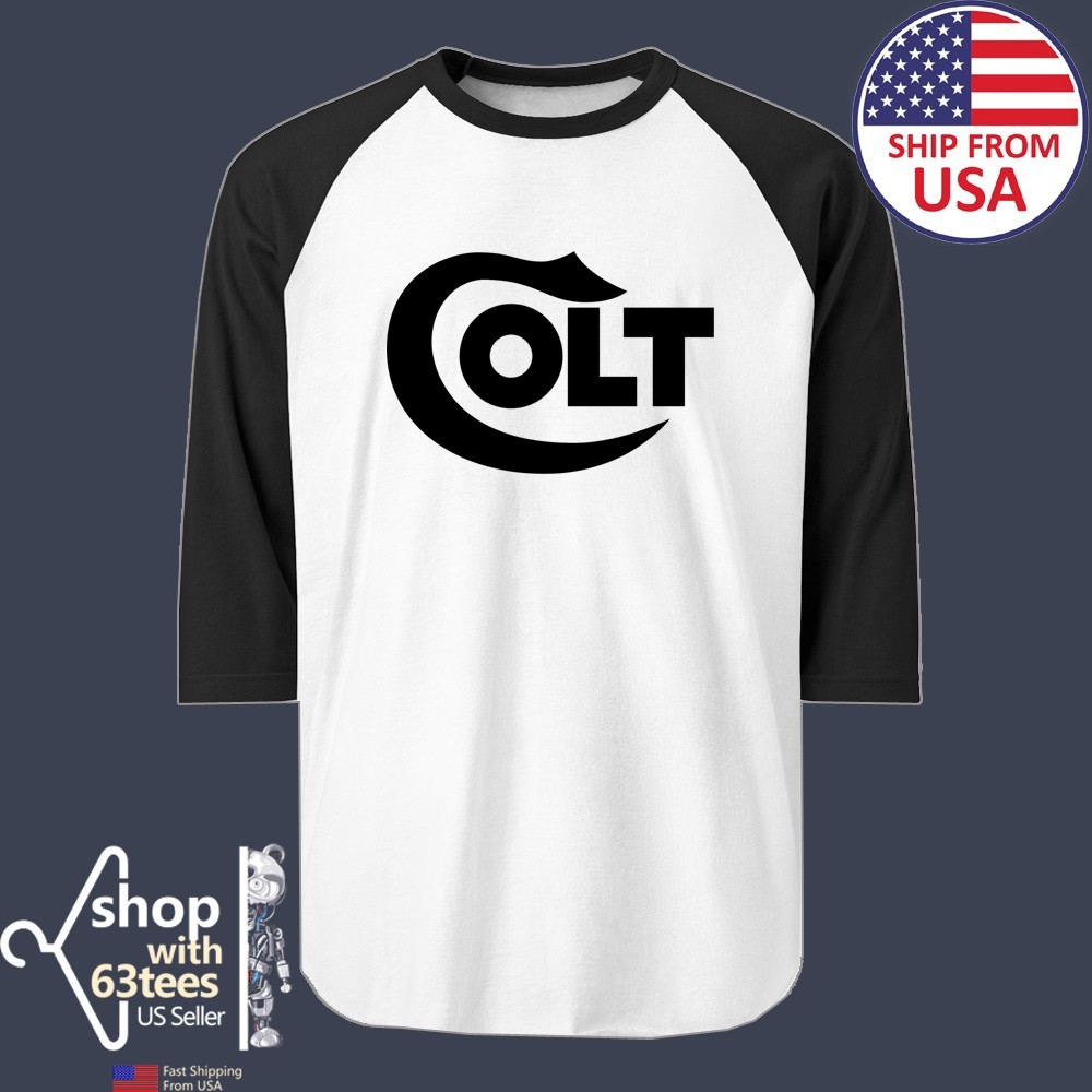 Colt Firearms Gun Men’s Raglan Black Size S to 2XL