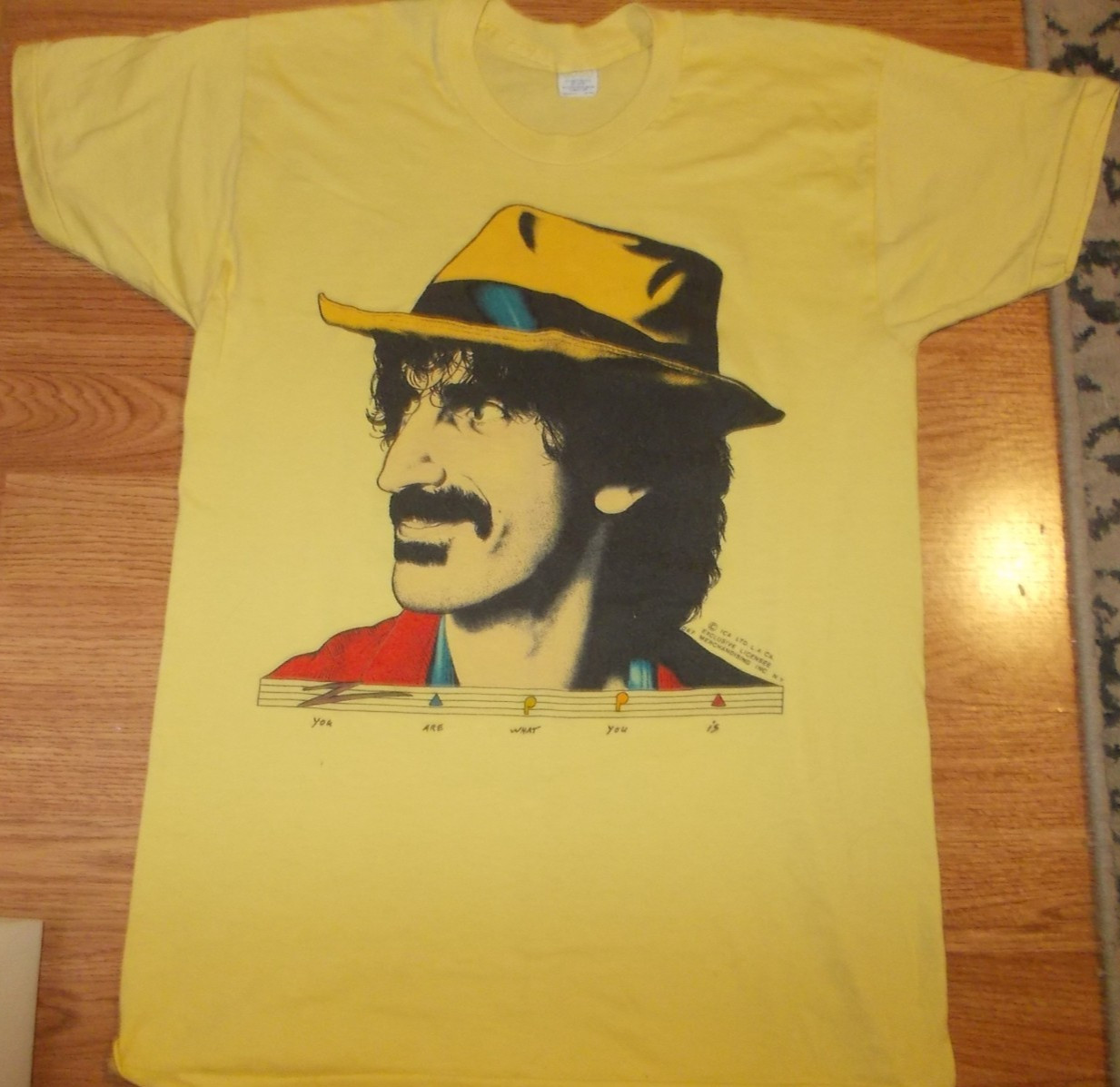 VTG 1981 Zappa “You Are What You Is” NA TOUR Shirt Yellow Made in USA 50/50 LRG
