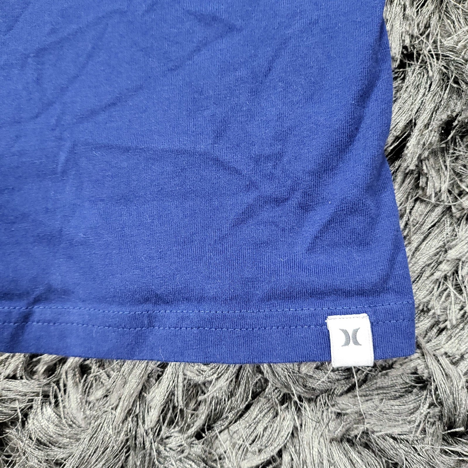 Hurley Shirt Mens Large Blue Tropical Logo Graphic Tee Tagless Crewneck Surf