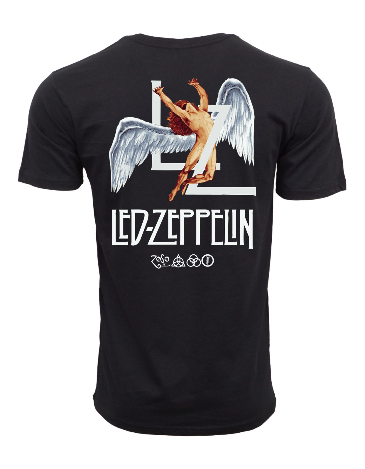 LED ZEPPELIN LCARUS BLACK GRAPHIC T SHIRT