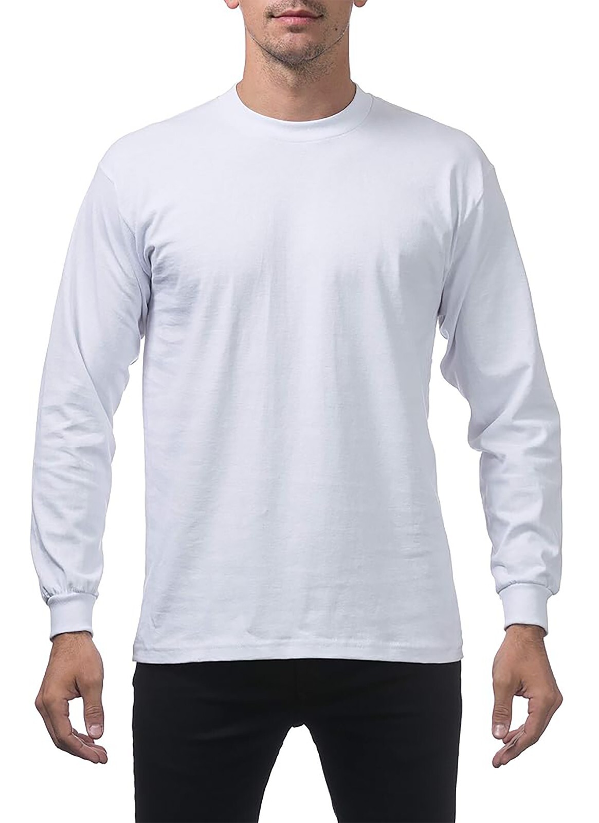Pro Club Men’s 3-Pack Heavyweight Cotton Long Sleeve Crew Neck T-Shirt