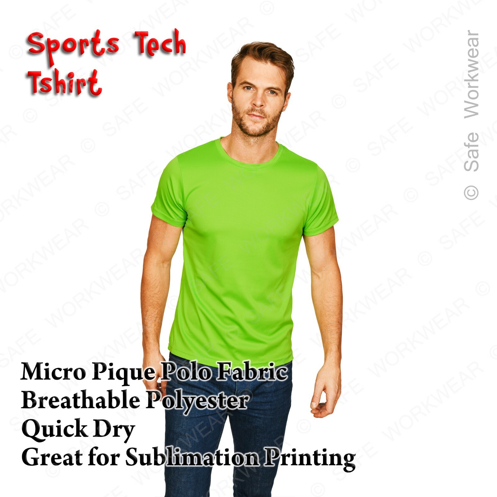 Sports Tech Tshirt – Breathable Quick Dry – Micro Pique Polo Sublimation Fabric