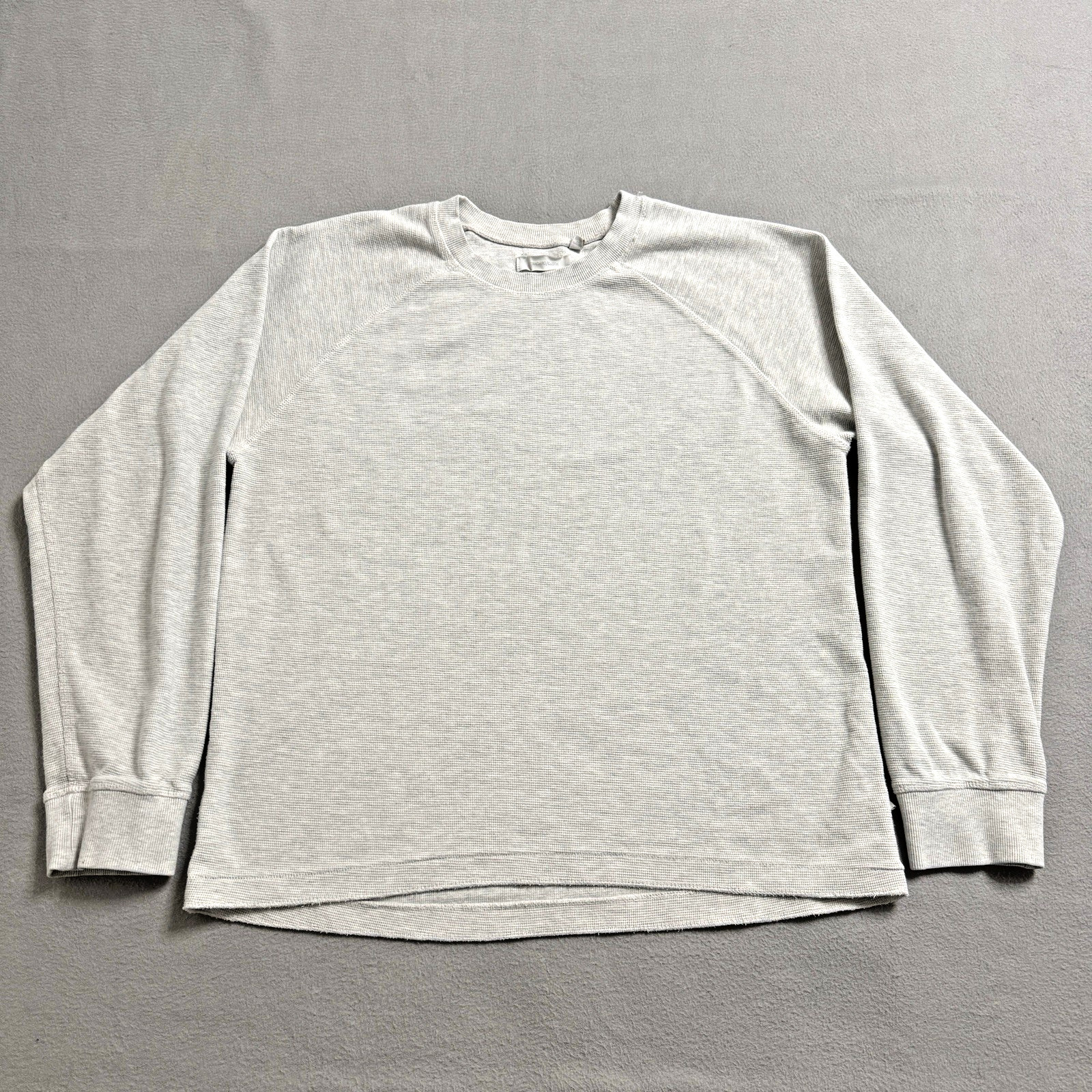 Standard Cloth Shirt Mens Large Gray Thermal Waffle Raglan Crew Neck Casual