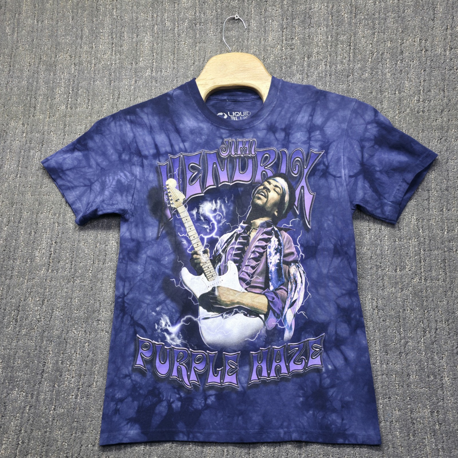 Liquid Blue Jimi Hendrix Purple Haze T-Shirt Mens Medium Tie Dye Rock Tee Guitar