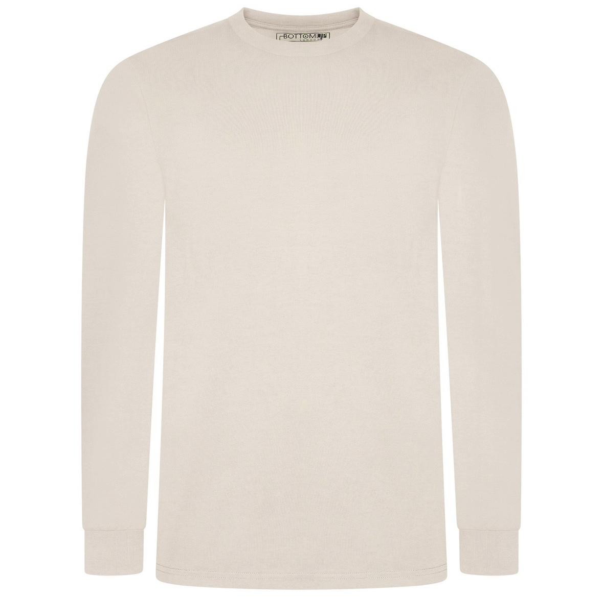 Men’s T-Shirt Long Sleeve 100% Cotton 1, 3, 5 Pack Plain Crew Neck Tees XS- 5XL
