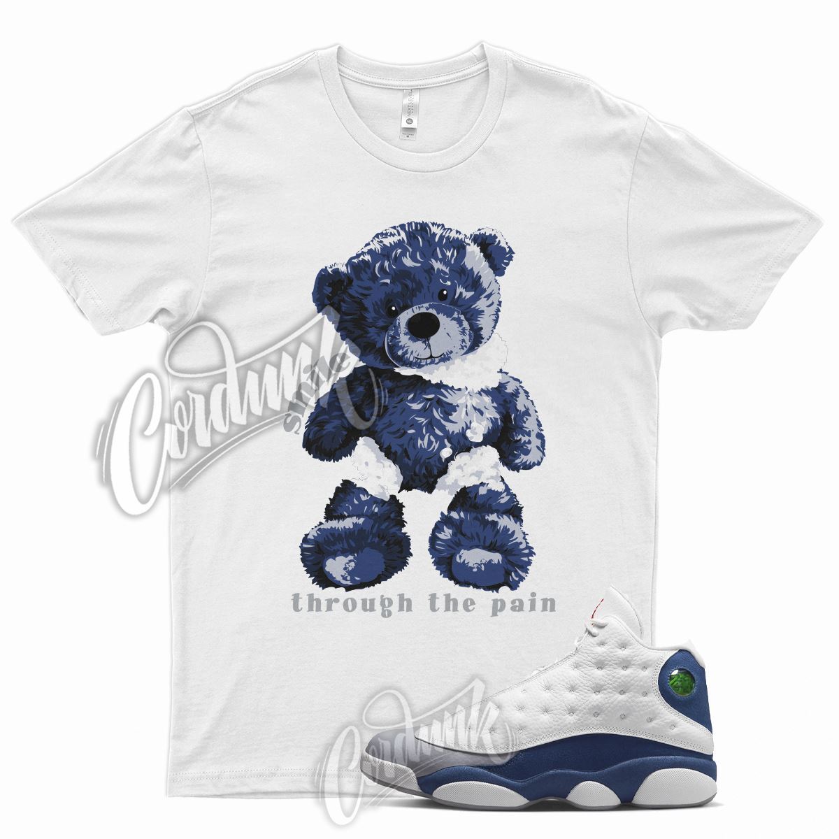 SMILE T Shirt for J1 13 French Blue Light Steel Grey Fire Red Flint Navy 1
