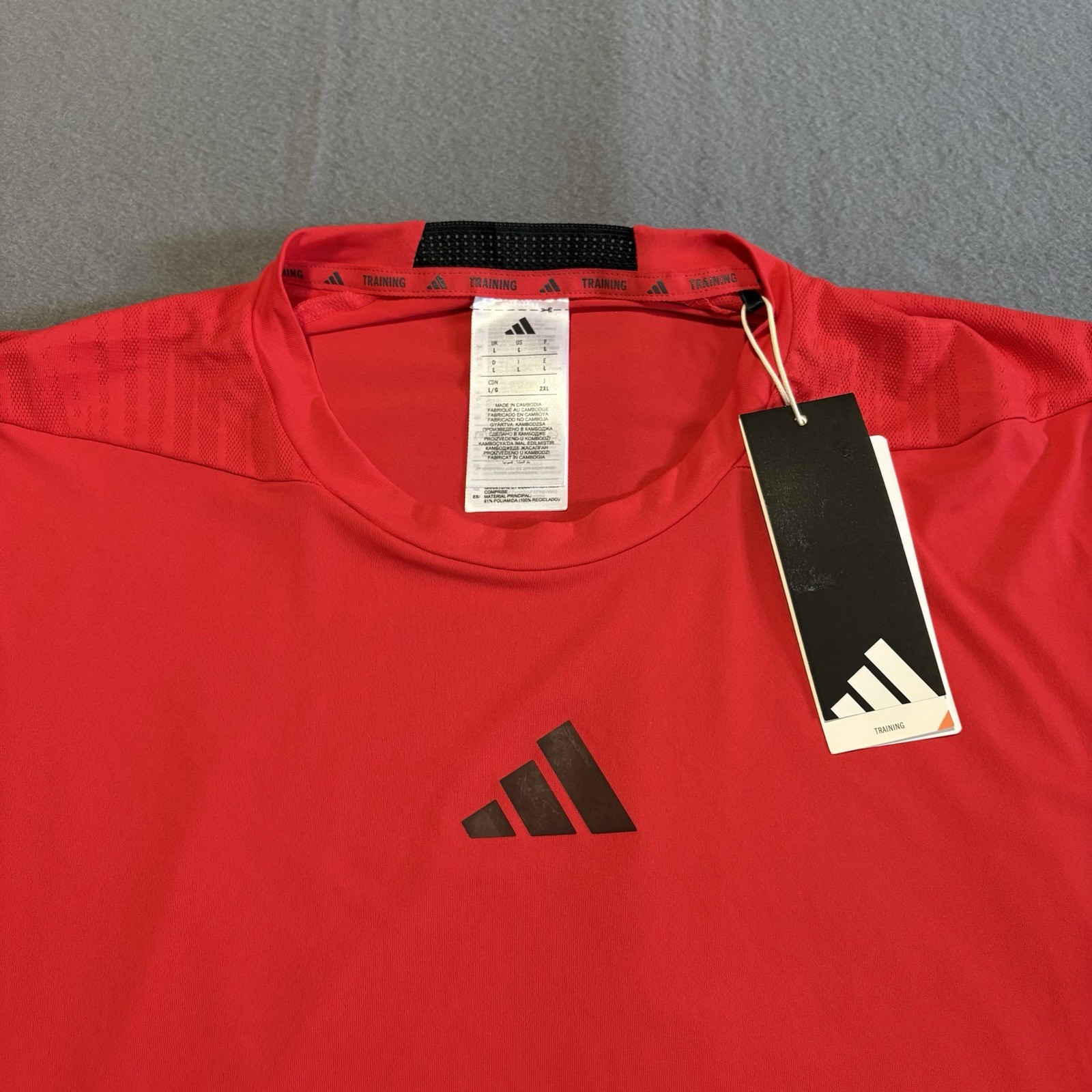 Adidas D4T TEE Training T-Shirt Men Large Red JY6341 Climacool Performance NWT