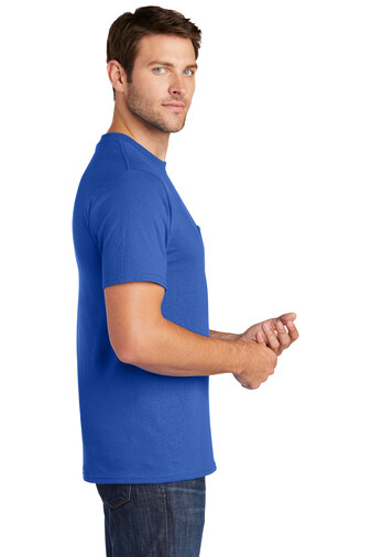 Port & Company PC54P Mens Short Sleeve Cotton Crew Neck T-Shirt With Pocket