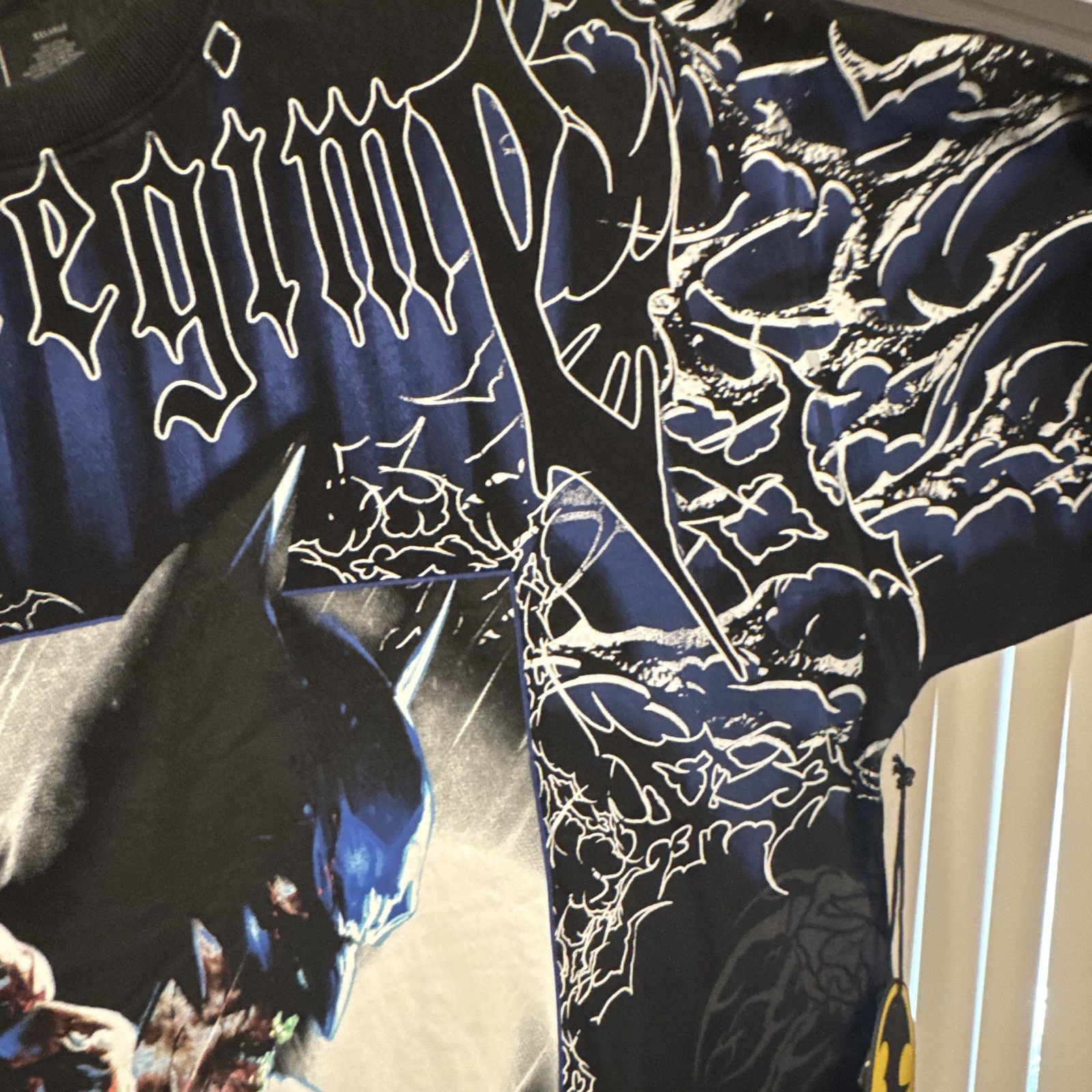 Civil Regime Men’s Batman DC Comics Graphic Logo Crew Neck Tee Black Blue XXL