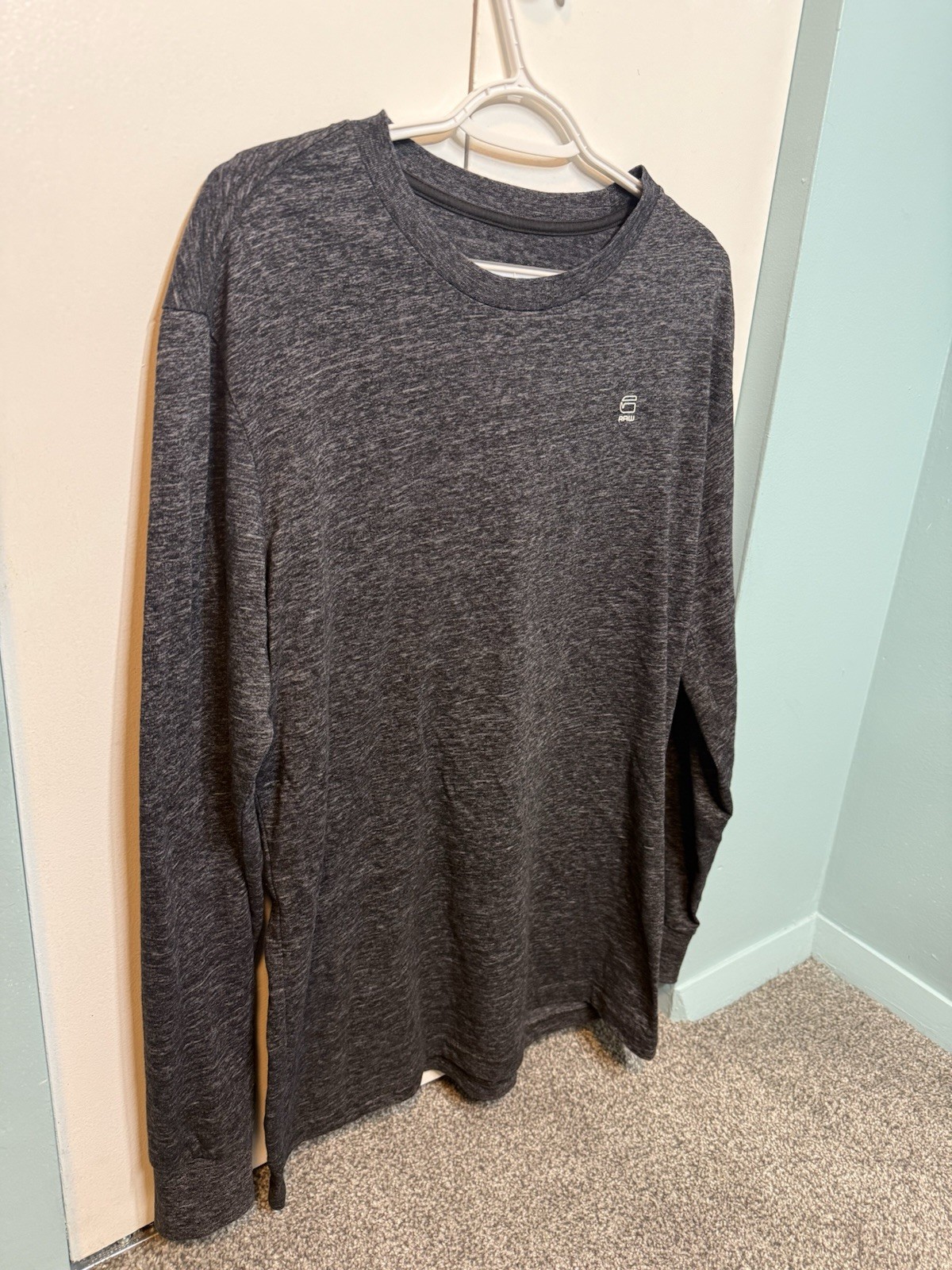 G-Star Raw Classic R L/S Shirt Mens Large Black Long Sleeve Faded Cotton