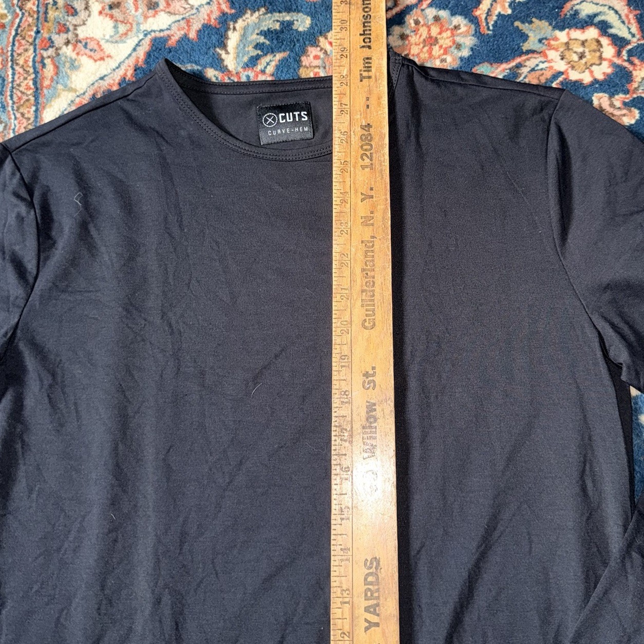 Cuts Shirt Curve Hem Pyca Pro Mens Medium Black Long Sleeve Crewneck Basic Top