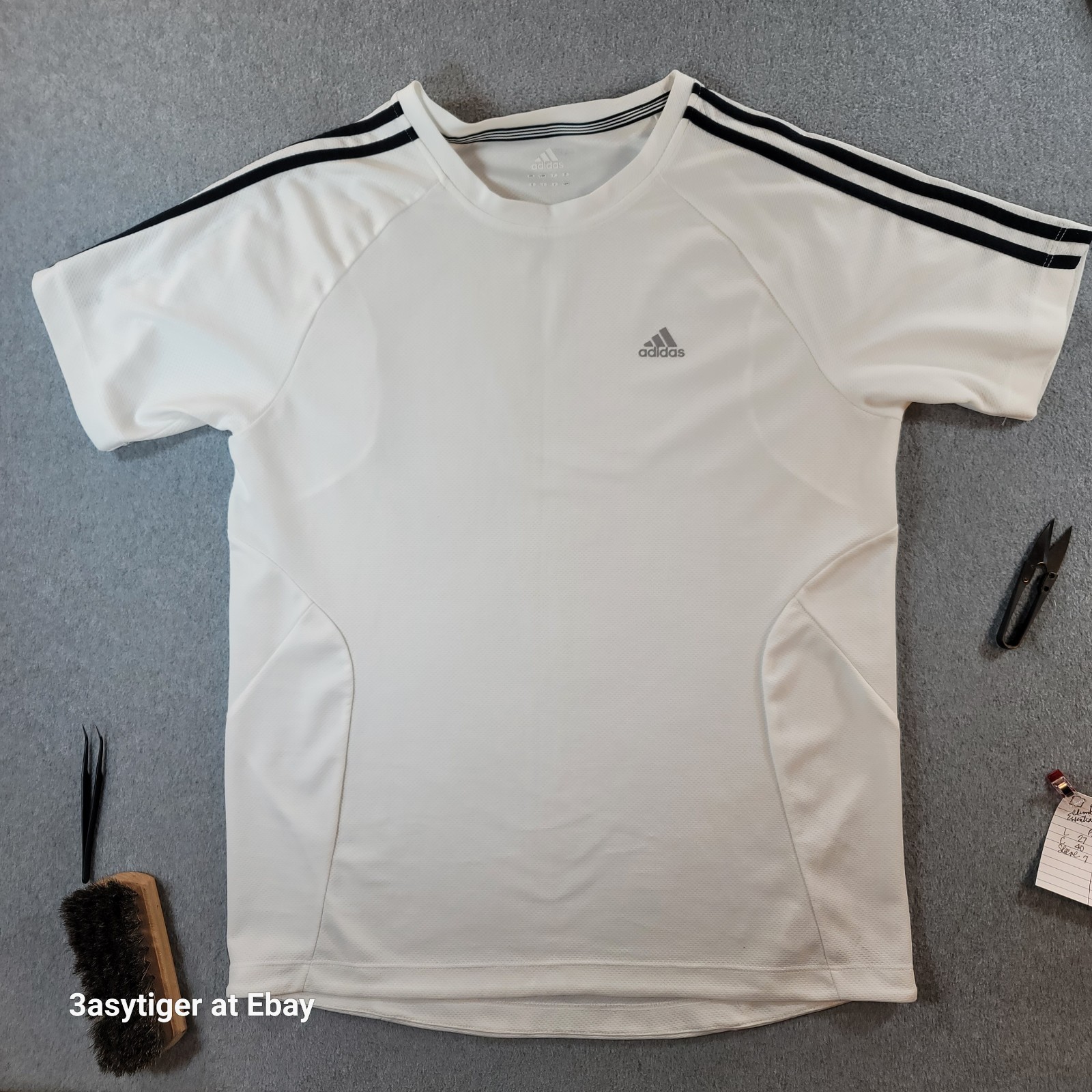 Adidas Essentials Clima365 Climalite Cool Tech Athletic Top White Black Men’s M