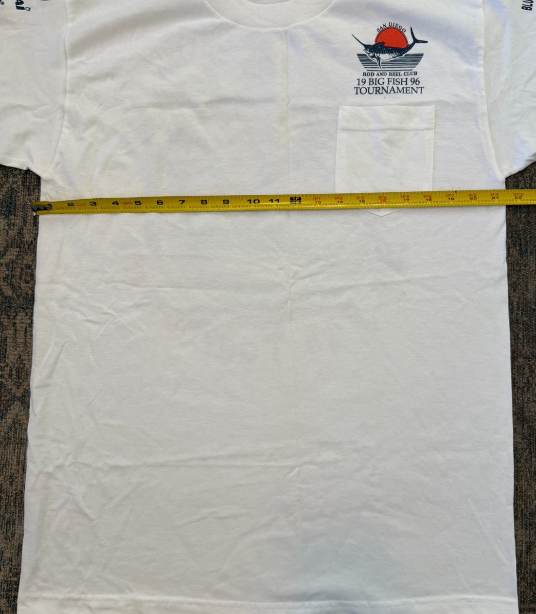 VTG San Diego Rod & Reel Club Big Fish Tournament T Shirt 1996 L Single Stitch