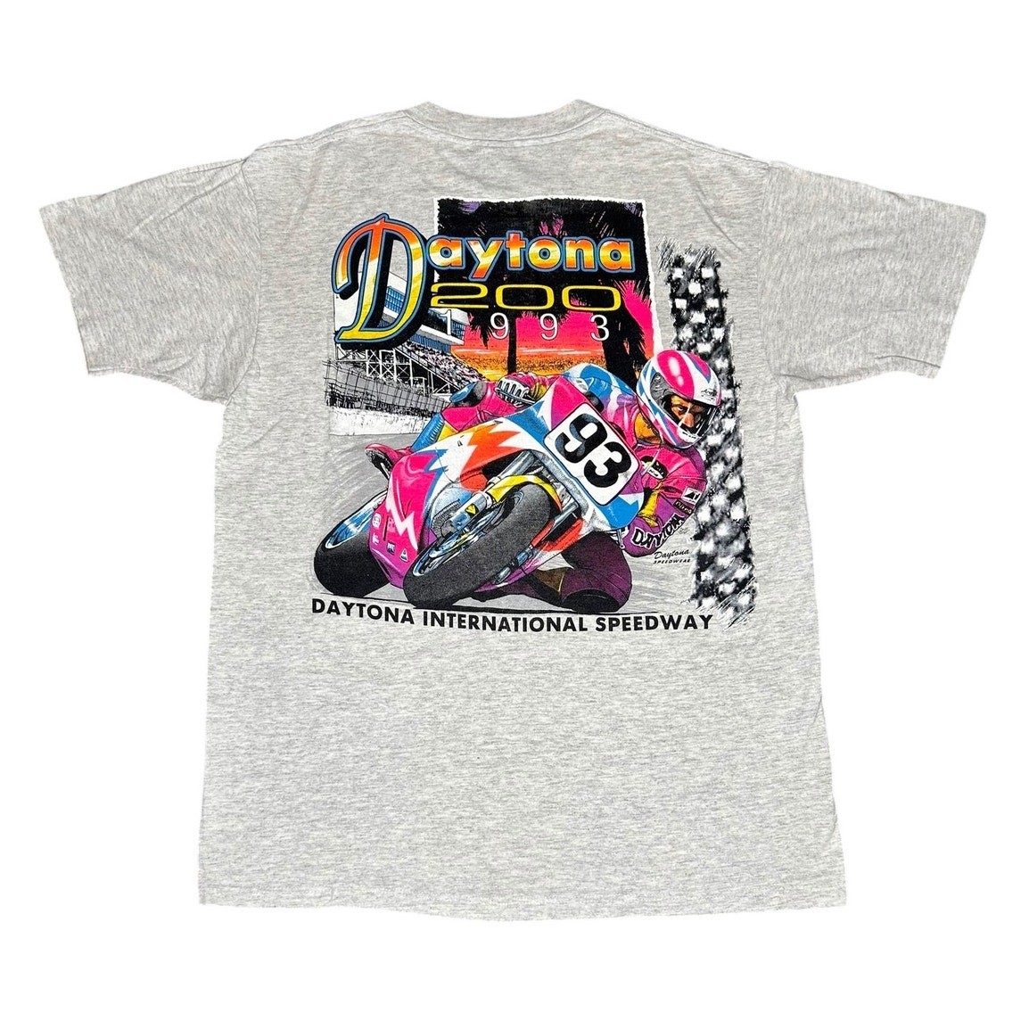 Vintage 90s Daytona 200 Speedway Motorcycle Biker T-Shirt Size L