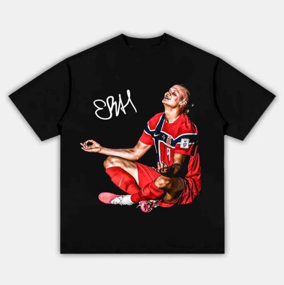 HOT!! Haalandd T-Shirt Norway Football Bootleg Retro Fan Tee