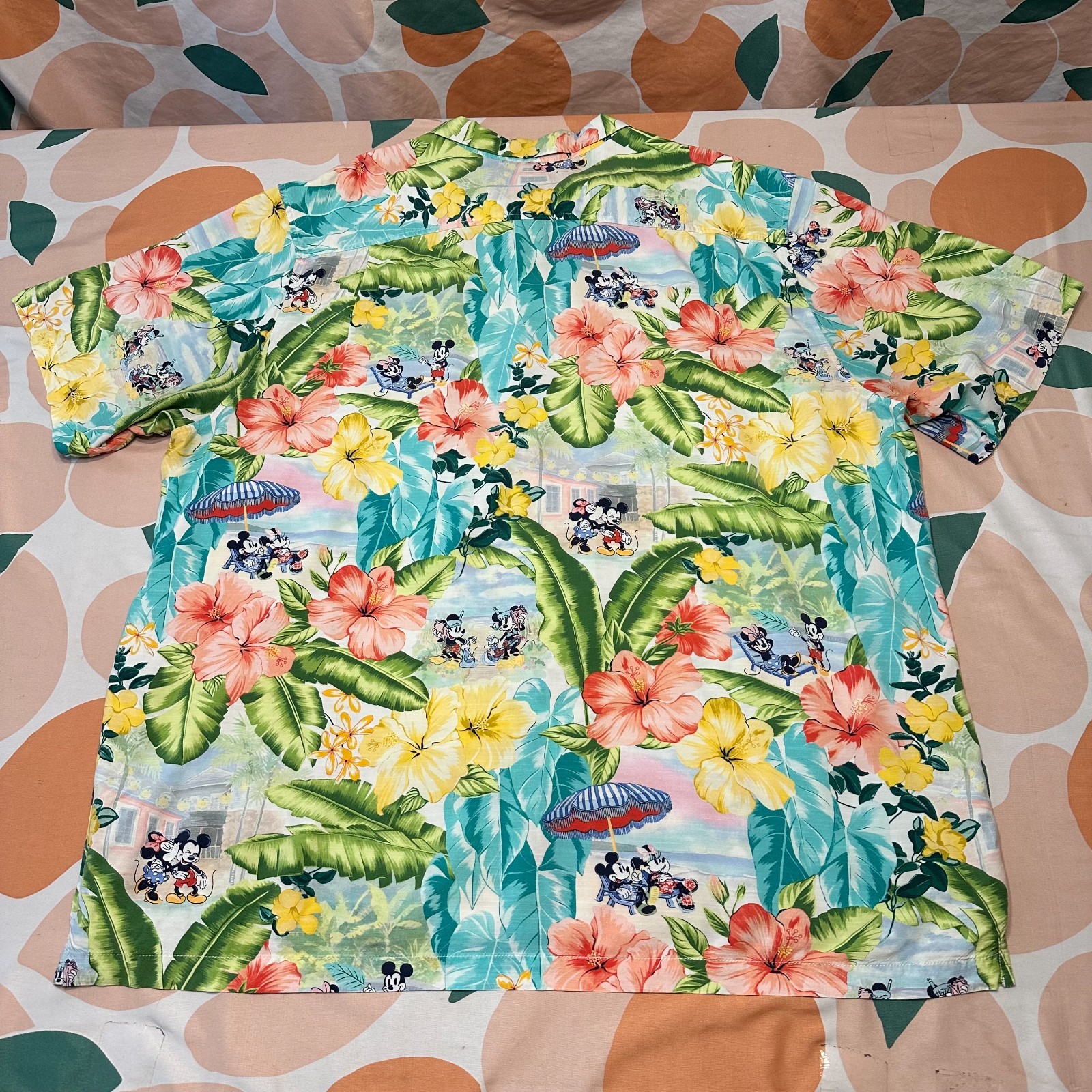 Disney X Tommy Bahama Poolside Party Camp Shirt Men’s 3XLT Beach Floral Coconut
