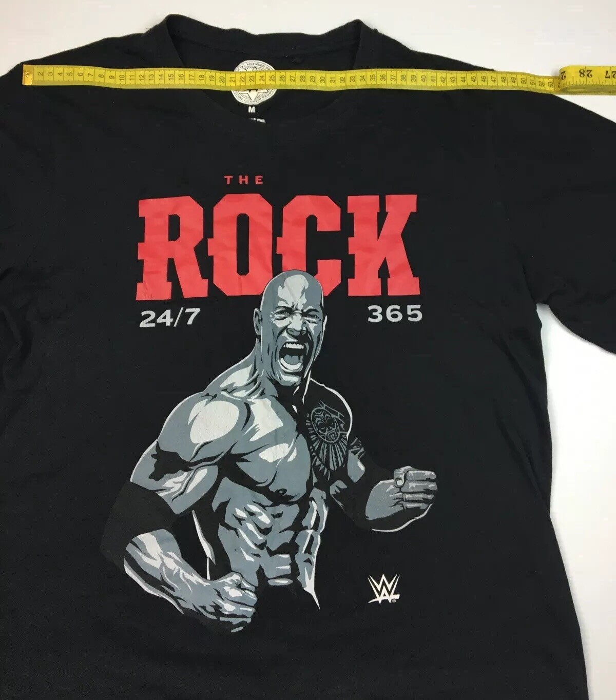 The Rock 24/7 365 T-Shirt Mens Wrestling Worldwide Entertainment Black Sz M 2015