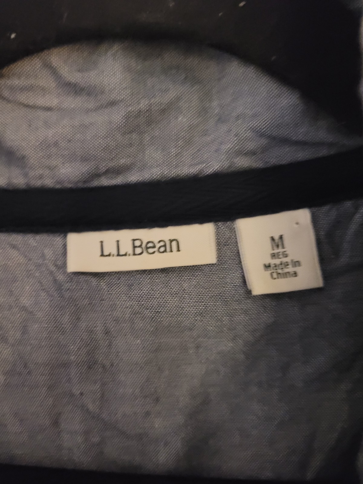 L.L.Bean womens M Regular Henley Long Sleeve Striped T-Shirt Blue Red Gray