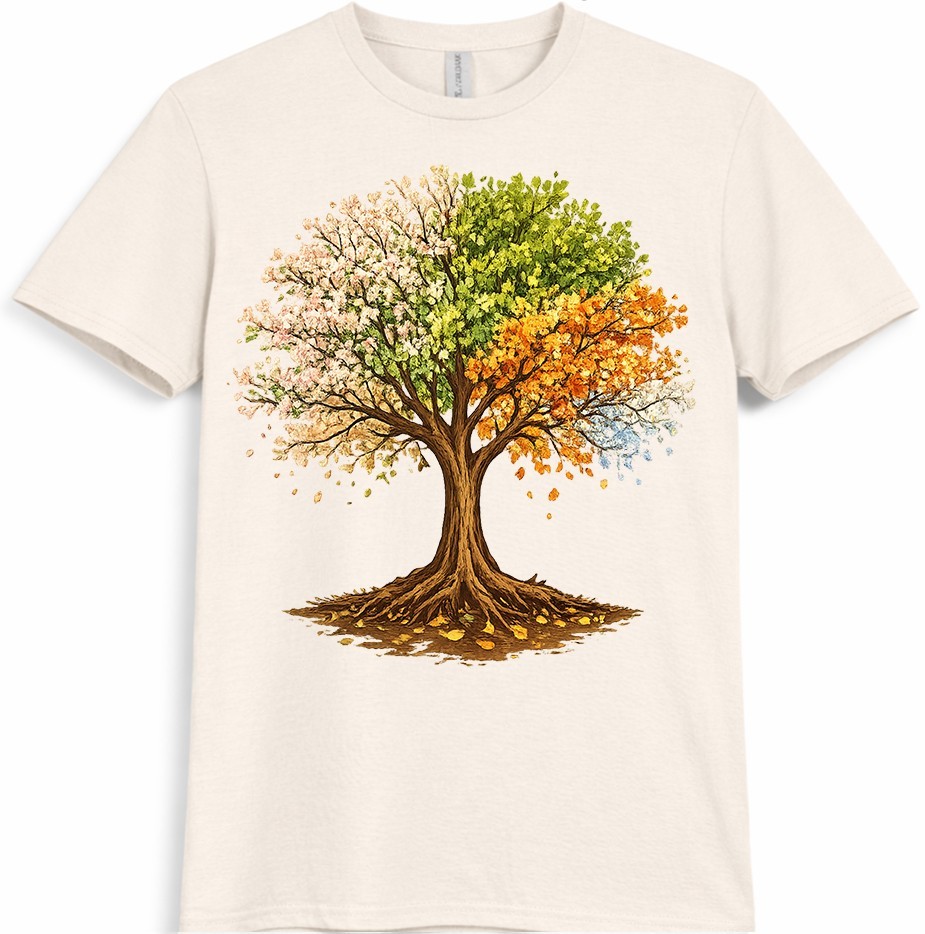 Tree Four Seasons T Shirt Spring Summer Fall Winter Nature Graphic Tee