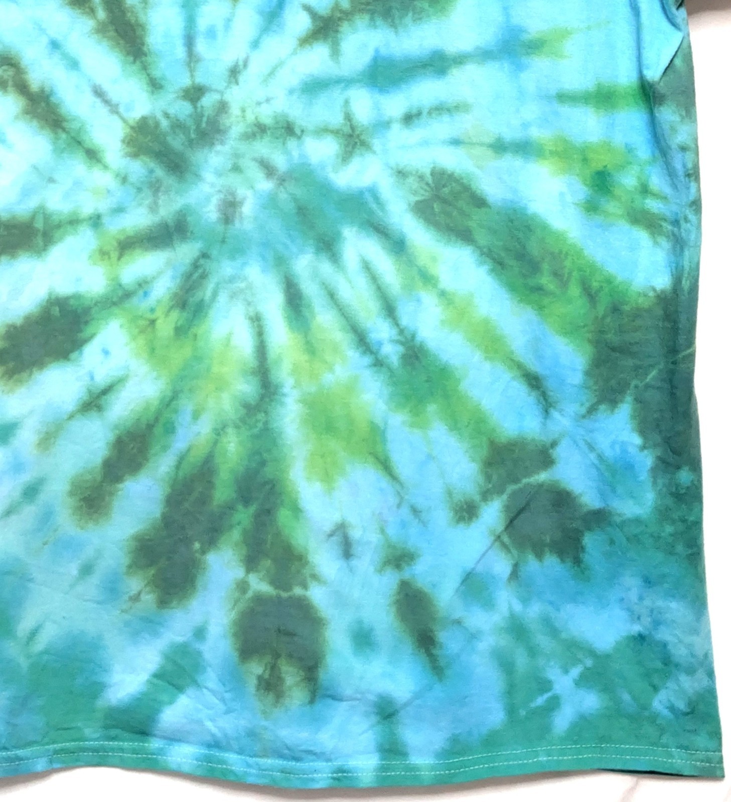 Handmade Tie Dye Tee Shirt Unisex XXL 24×29.5 Spiral Ice Dyed Colorful