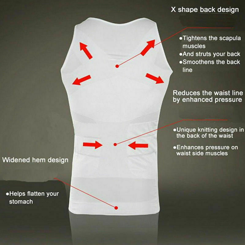 US Men Durable Body Toning Shirt Belly Torso Vest Compression Underwear Tank Top