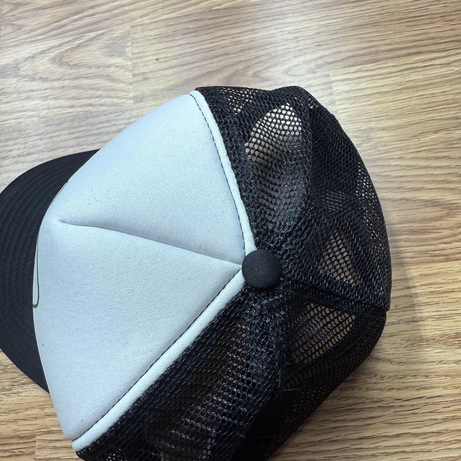 John Deere Hat Cap Snap Back Trucker Mens Black White Farm Equipment Tractor