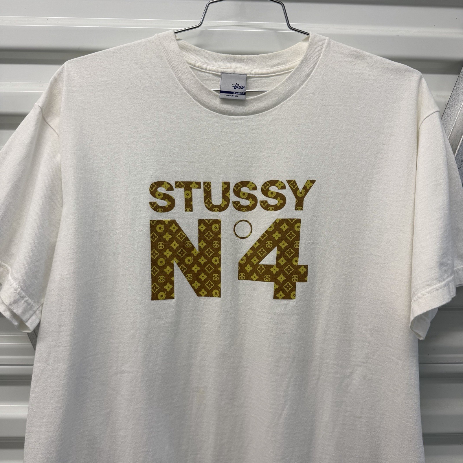 Vintage Stussy Number 4 Graphic T Shirt Mens XL 90s 2000s USA Made Designer Copy