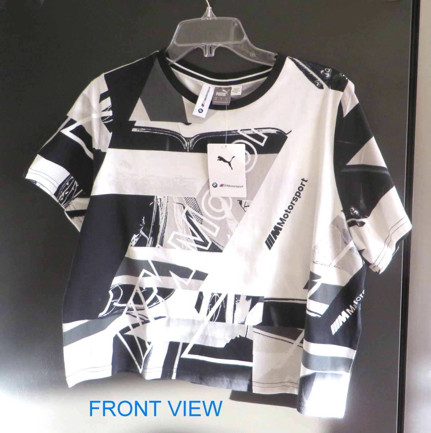 NWT Puma BMW Motorsport MMS WMN Street tee Men’s T Shirt White Black Sz: XL/TG