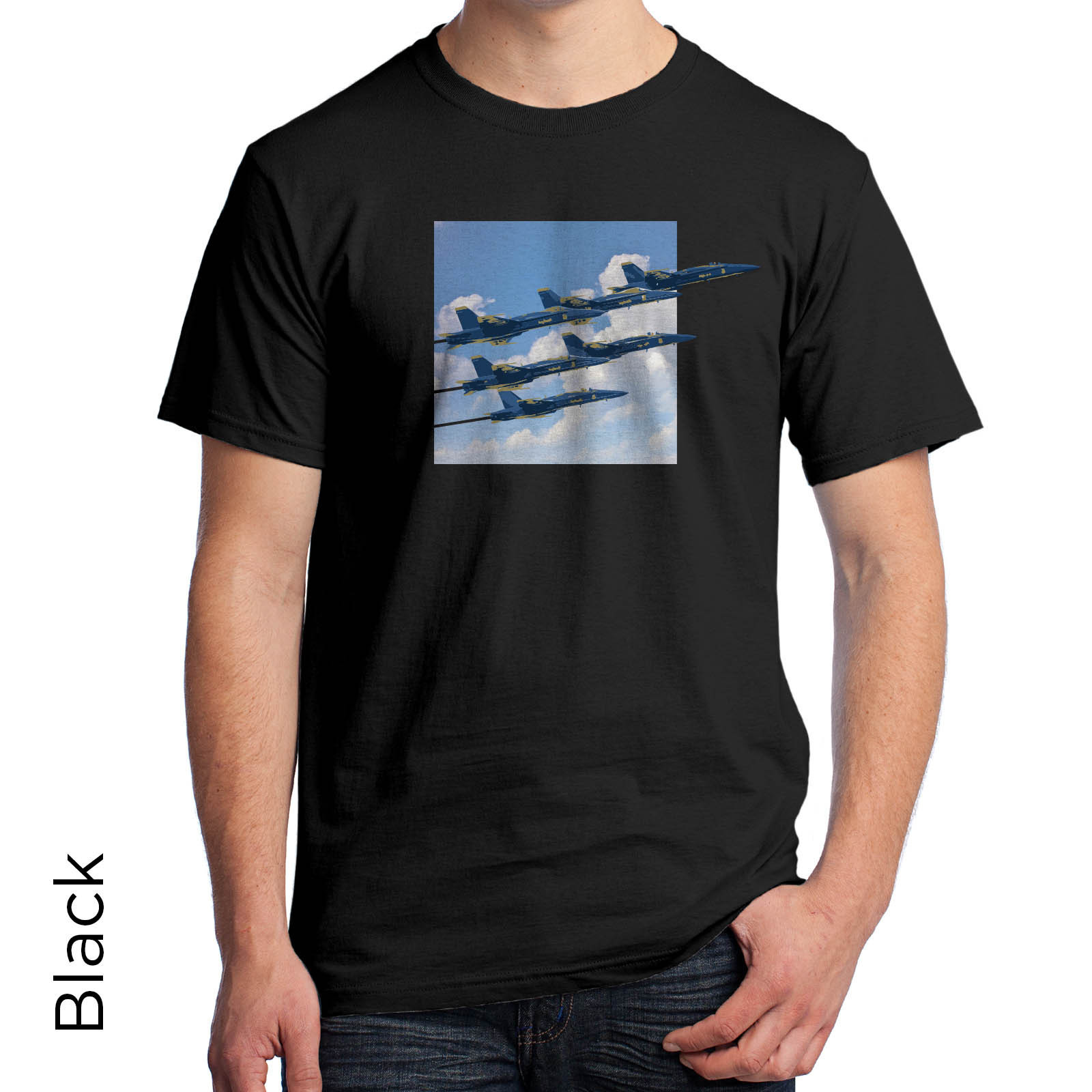 Blue Angels T-Shirt Fighter Jets Flying off the shirt, 3d effect 1121