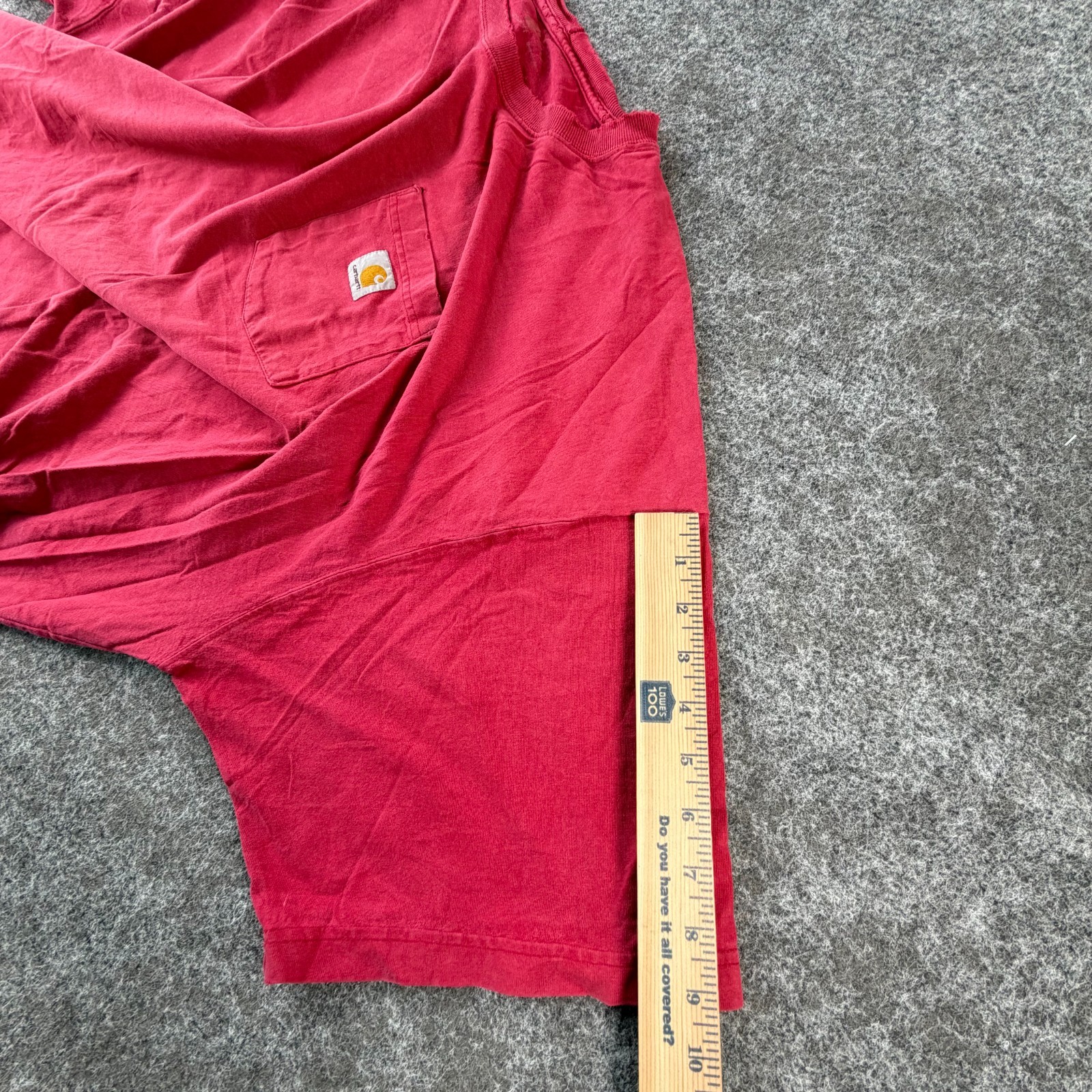 Carhartt Iconic K87 Pocket T Shirt Mens 4XL Red Cotton Short Sleeve Loose Fit
