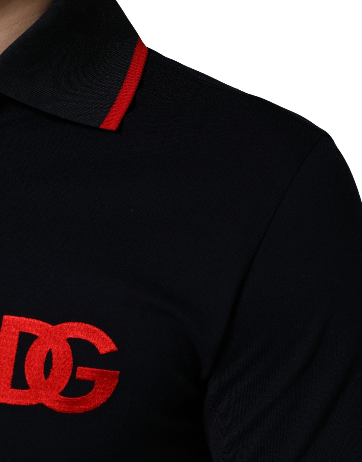 DOLCE & GABBANA T-shirt Black DG Logo Print Short Sleeve Polo IT48/US38/M 600usd